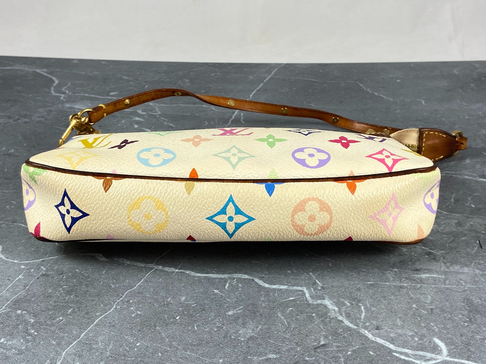 Louis Vuitton Takashi Murakami Multicolor Pochette Accessoires White