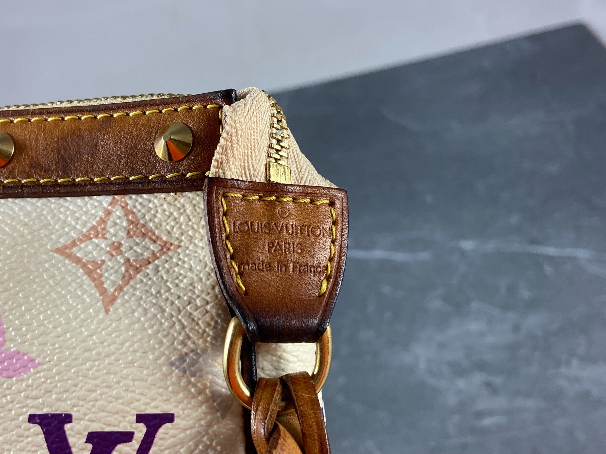 Louis Vuitton Takashi Murakami Multicolor Pochette Accessoires White