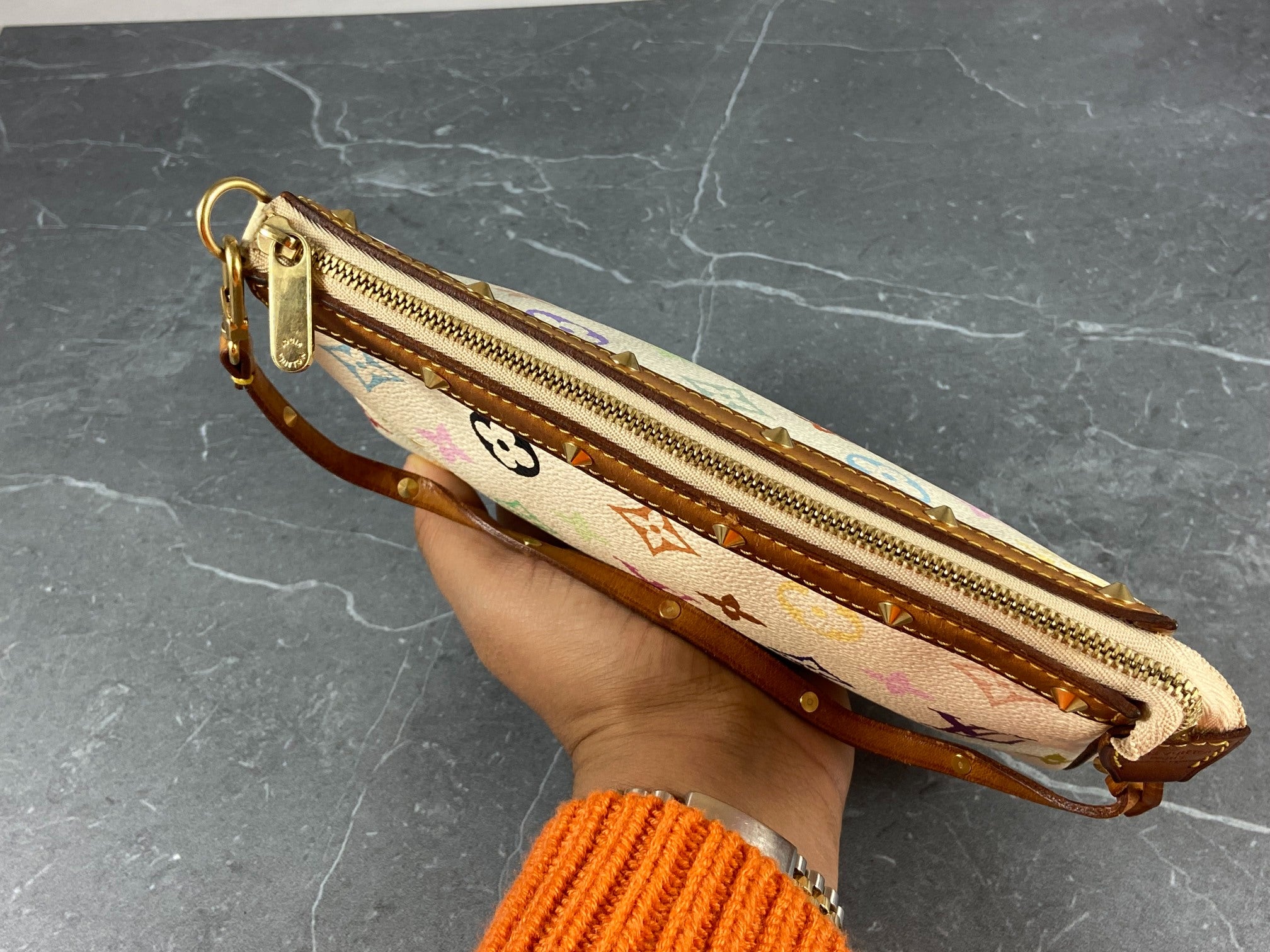 Louis Vuitton Takashi Murakami Multicolor Pochette Accessoires White