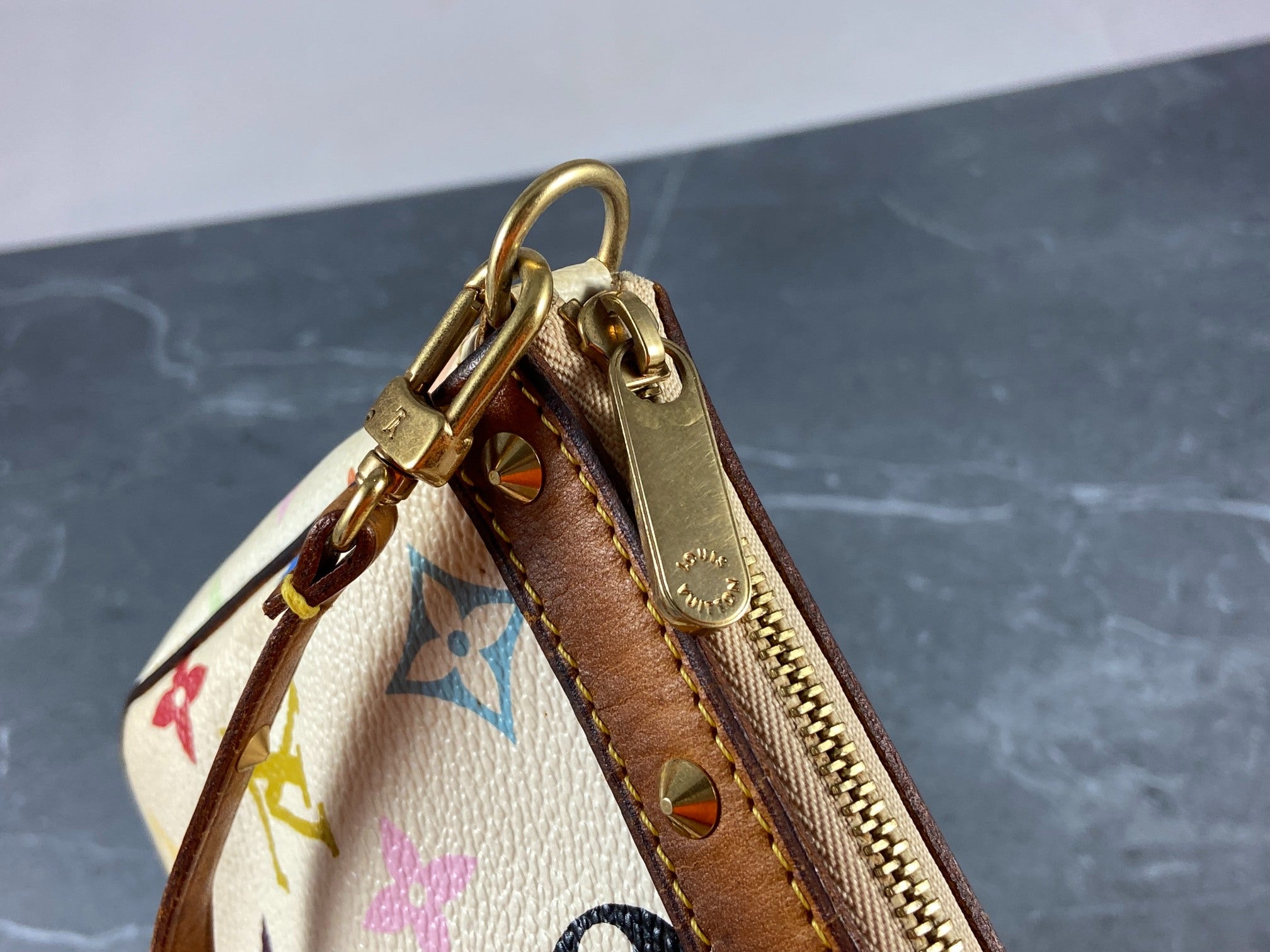 Louis Vuitton Takashi Murakami Multicolor Pochette Accessoires White