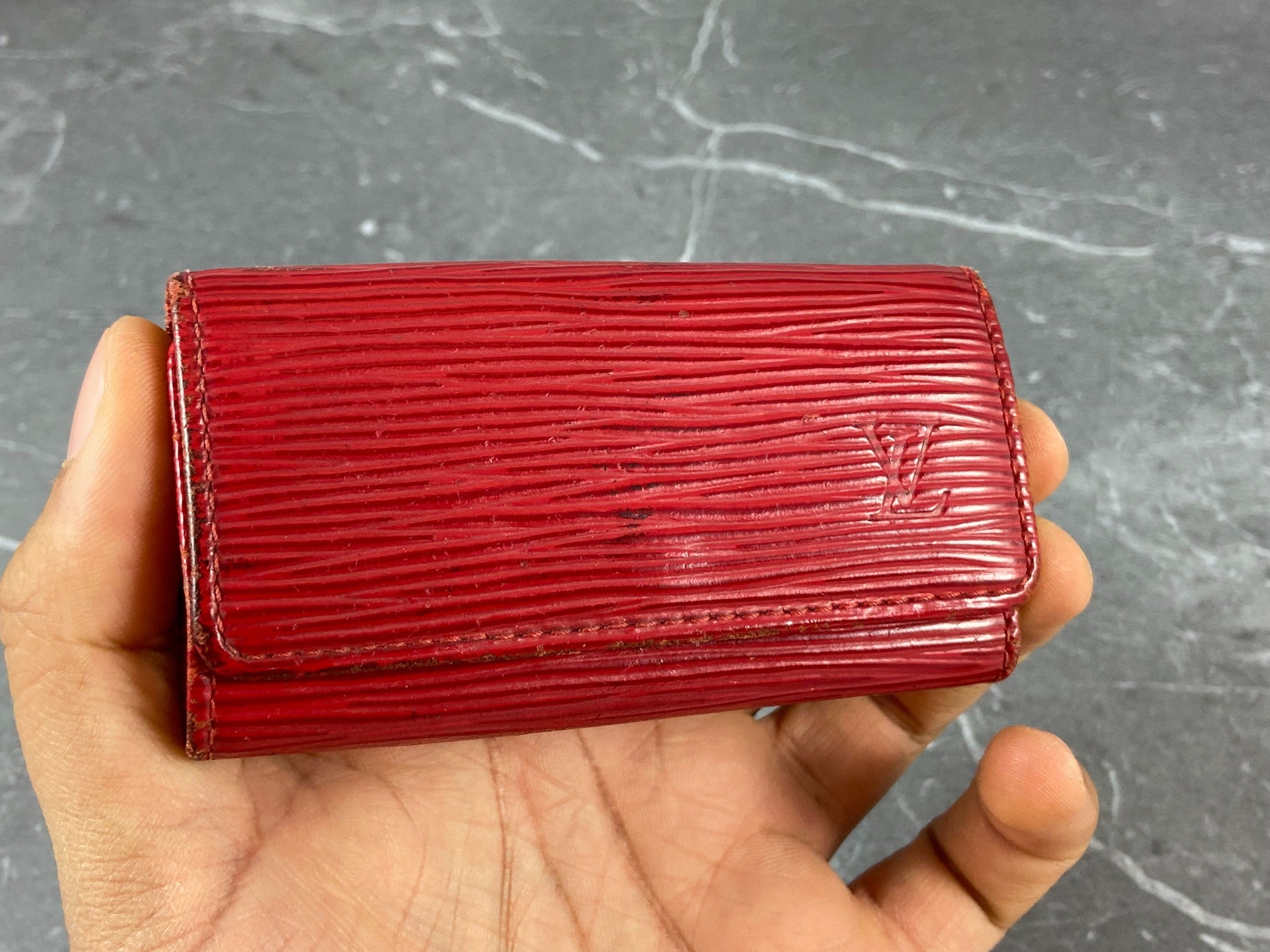 Louis Vuitton 4 Key Holder Black Epi Leather