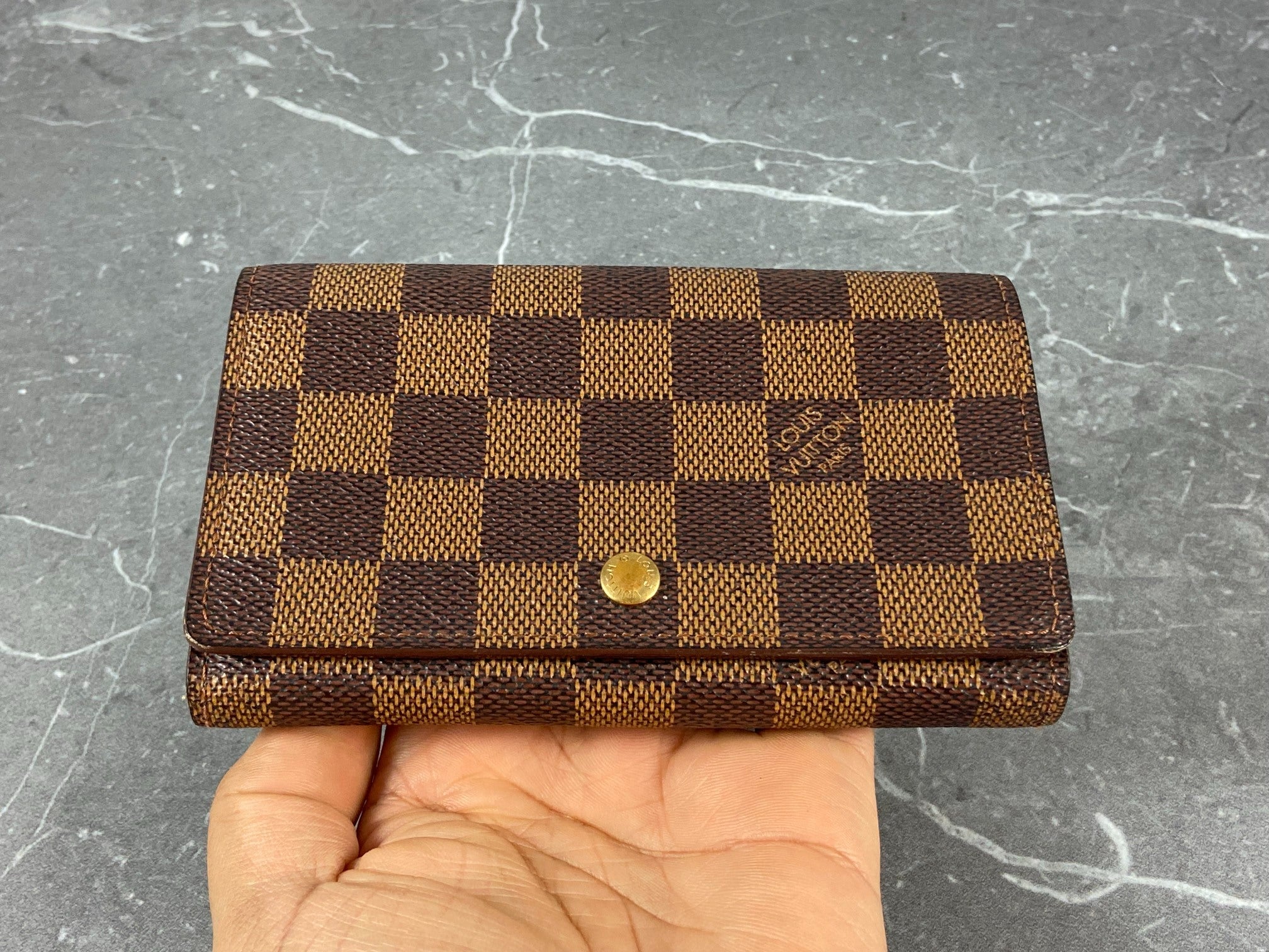 Louis Vuitton Porte-Monnaie Tresor Damier Ebene Canvas