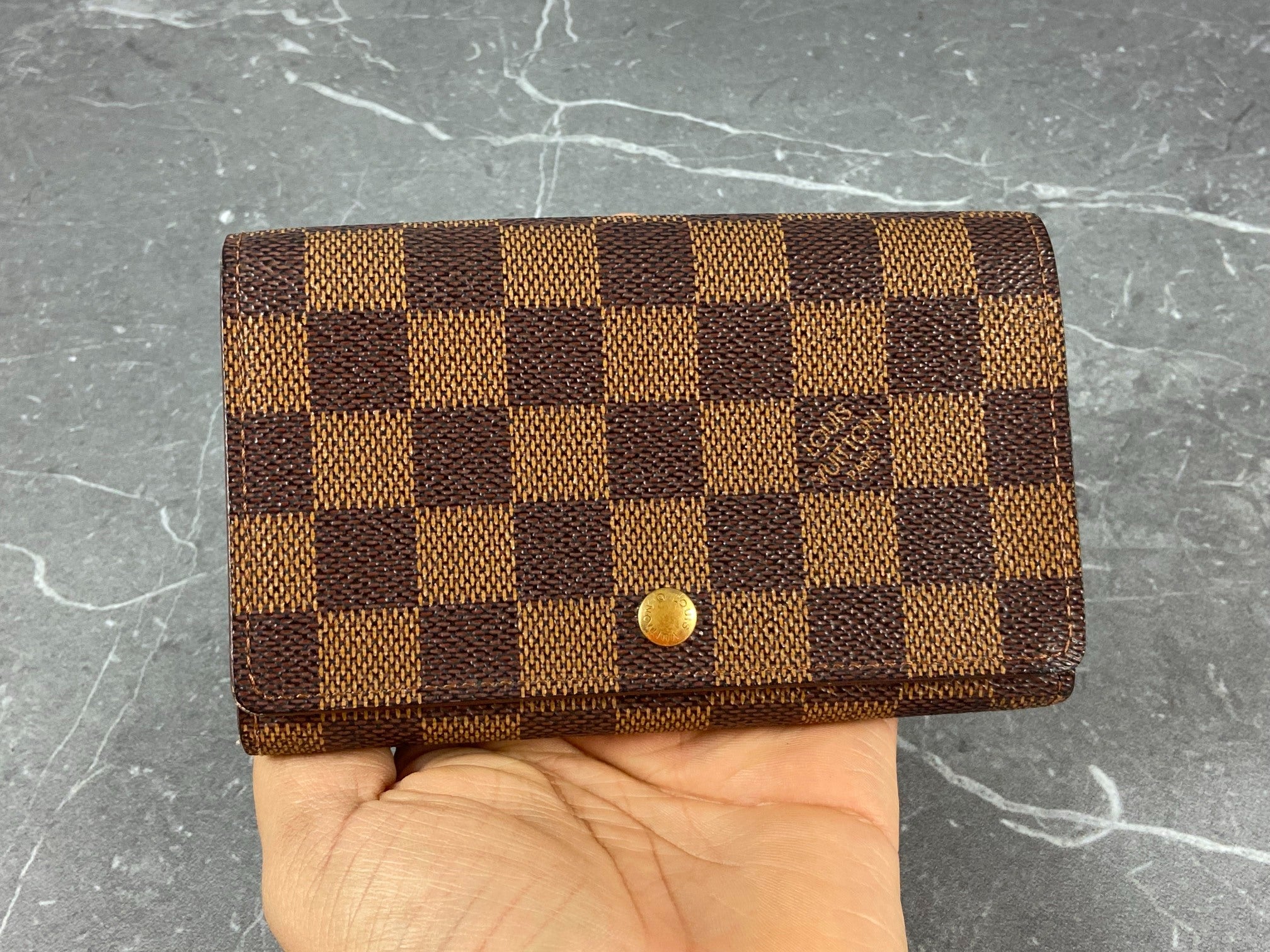 Louis Vuitton Porte-Monnaie Tresor Damier Ebene Canvas