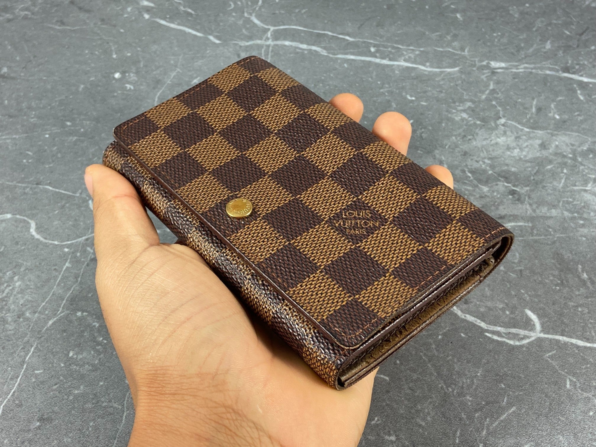 Louis Vuitton Porte-Monnaie Tresor Damier Ebene Canvas