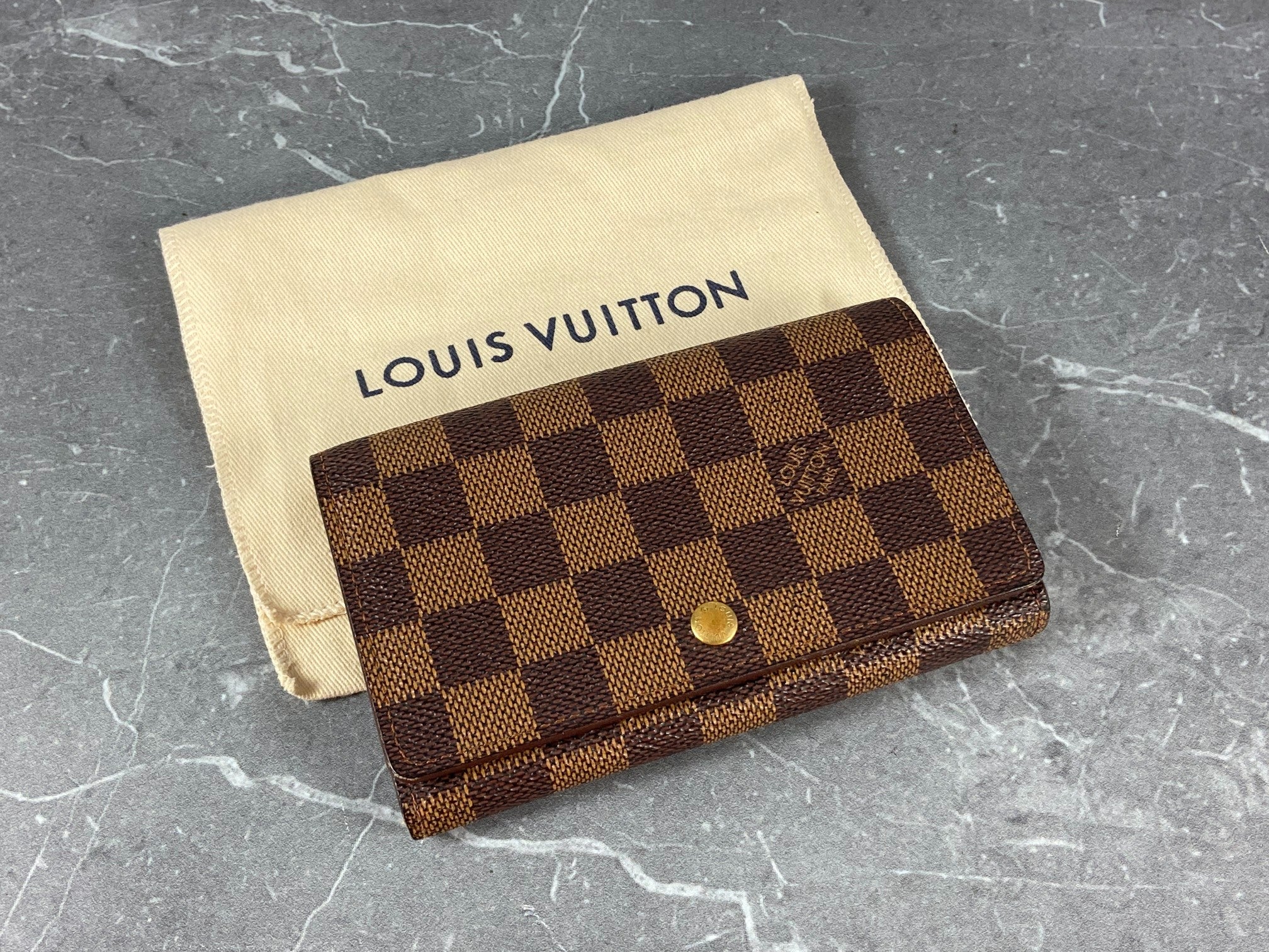 Louis Vuitton Porte-Monnaie Tresor Damier Ebene Canvas