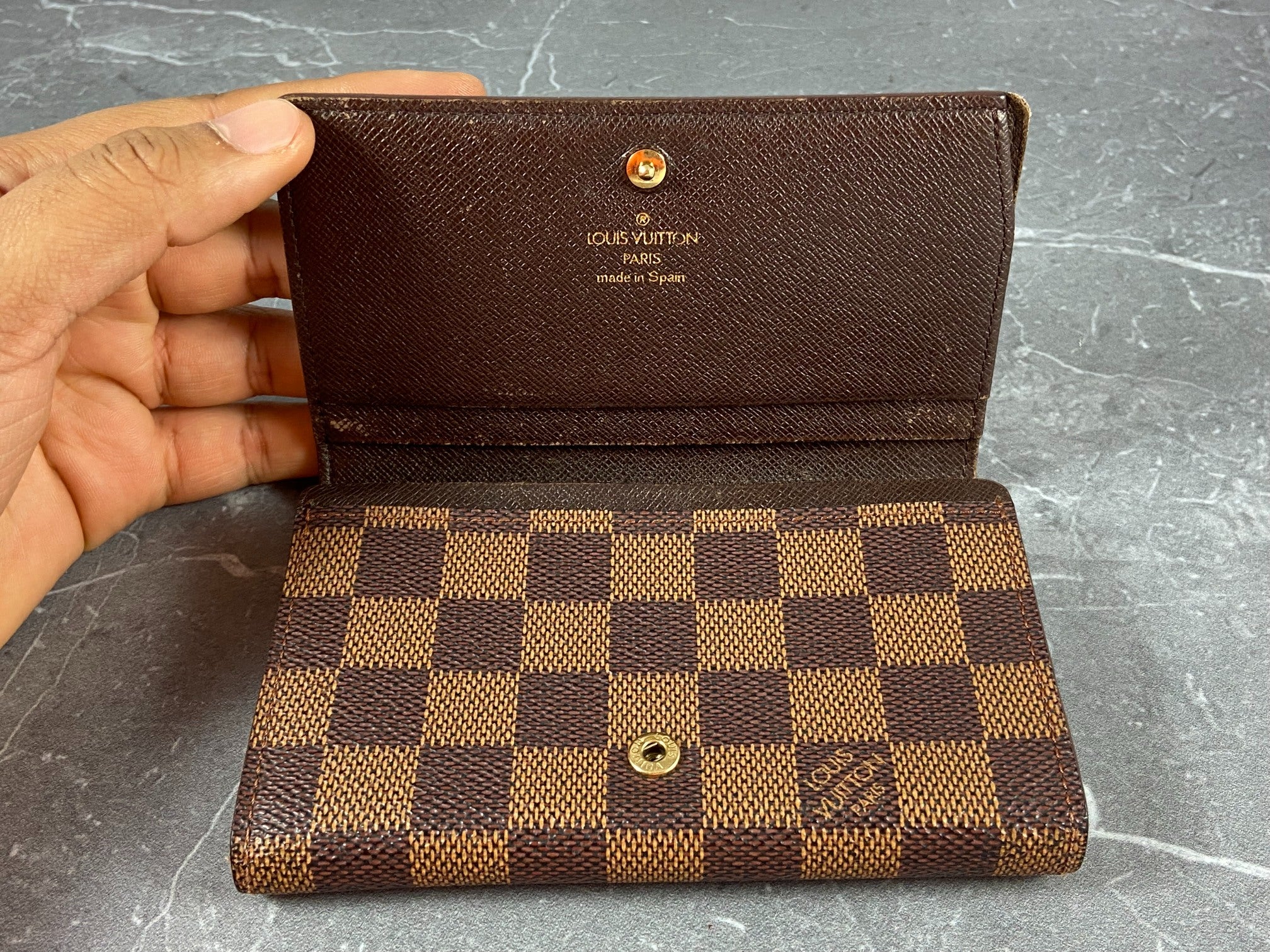Louis Vuitton Porte-Monnaie Tresor Damier Ebene Canvas