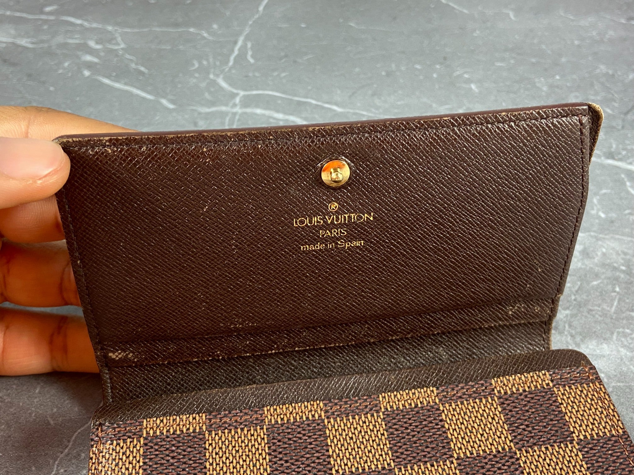 Louis Vuitton Porte-Monnaie Tresor Damier Ebene Canvas