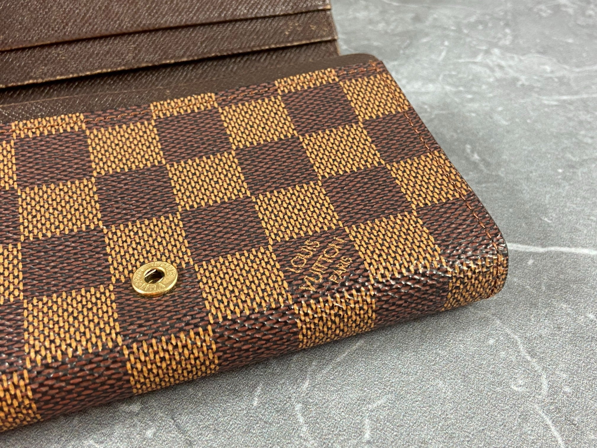 Louis Vuitton Porte-Monnaie Tresor Damier Ebene Canvas