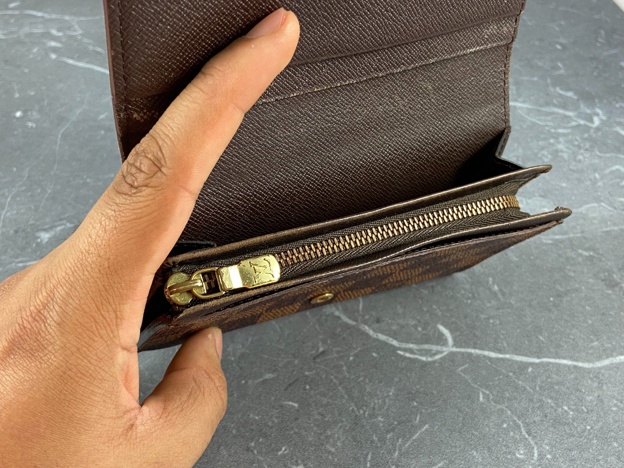 Louis Vuitton Porte-Monnaie Tresor Damier Ebene Canvas