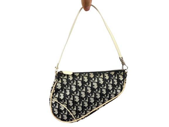 Christian Dior Saddle Pochette / Mini / Hobo Bag Black Trotter Monogram