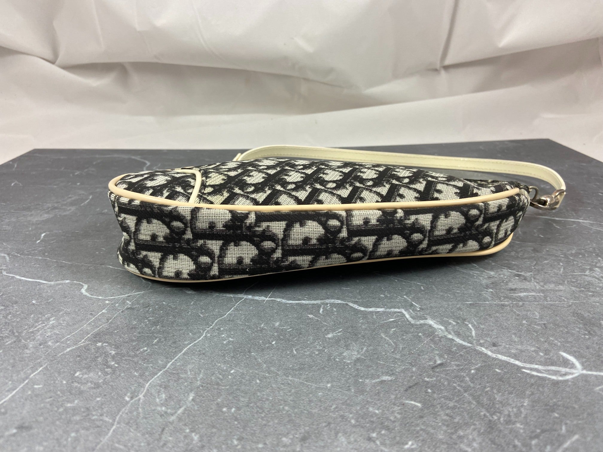 Christian Dior Saddle Pochette / Mini / Hobo Bag Black Trotter Monogram