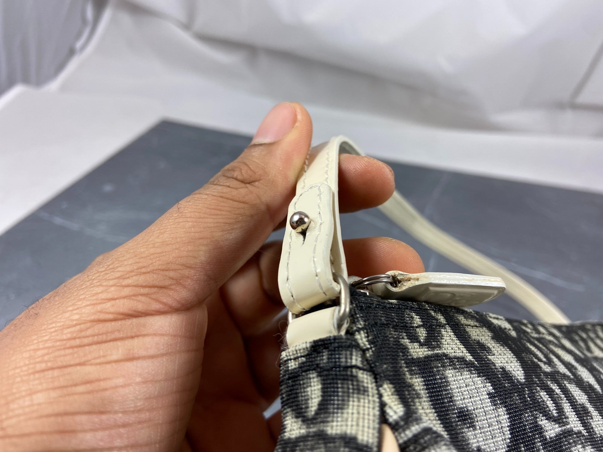 Christian Dior Saddle Pochette / Mini / Hobo Bag Black Trotter Monogram