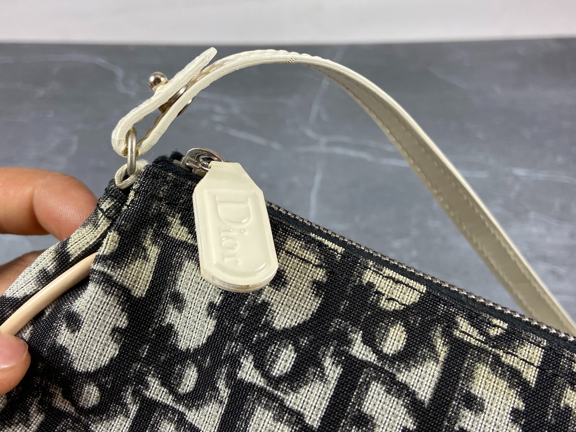 Christian Dior Saddle Pochette / Mini / Hobo Bag Black Trotter Monogram