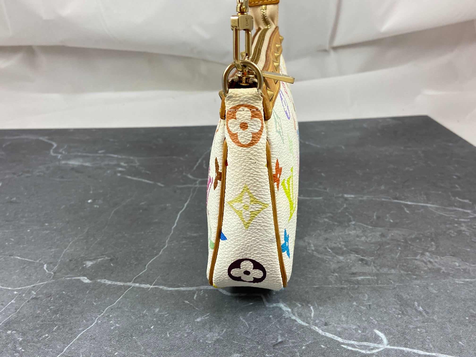 Louis Vuitton Takashi Murakami Multicolor Pochette Accessoires White