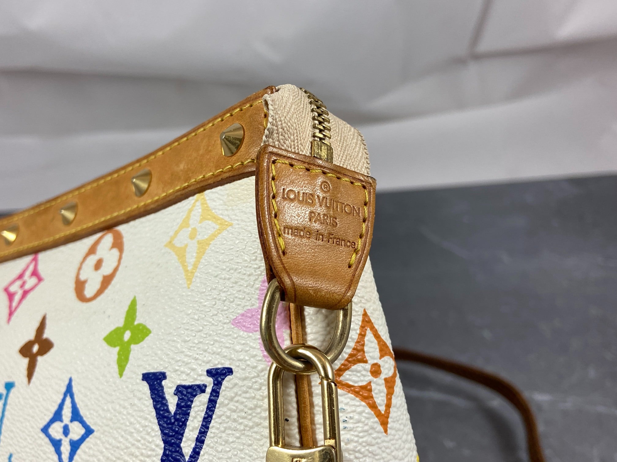 Louis Vuitton Takashi Murakami Multicolor Pochette Accessoires White