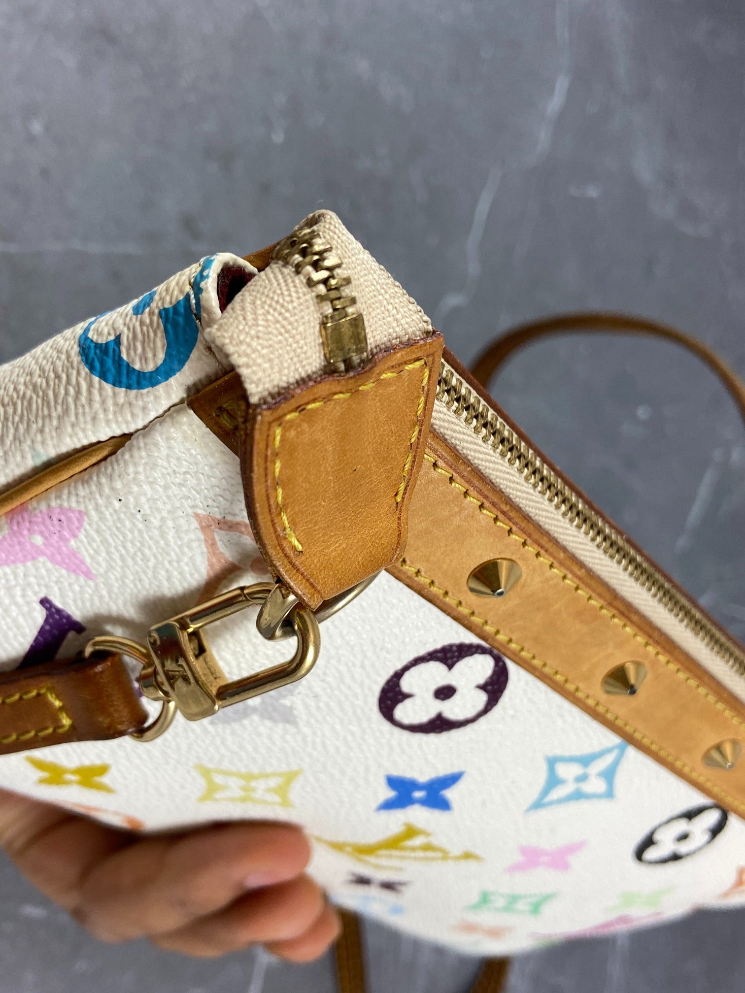 Louis Vuitton Takashi Murakami Multicolor Pochette Accessoires White