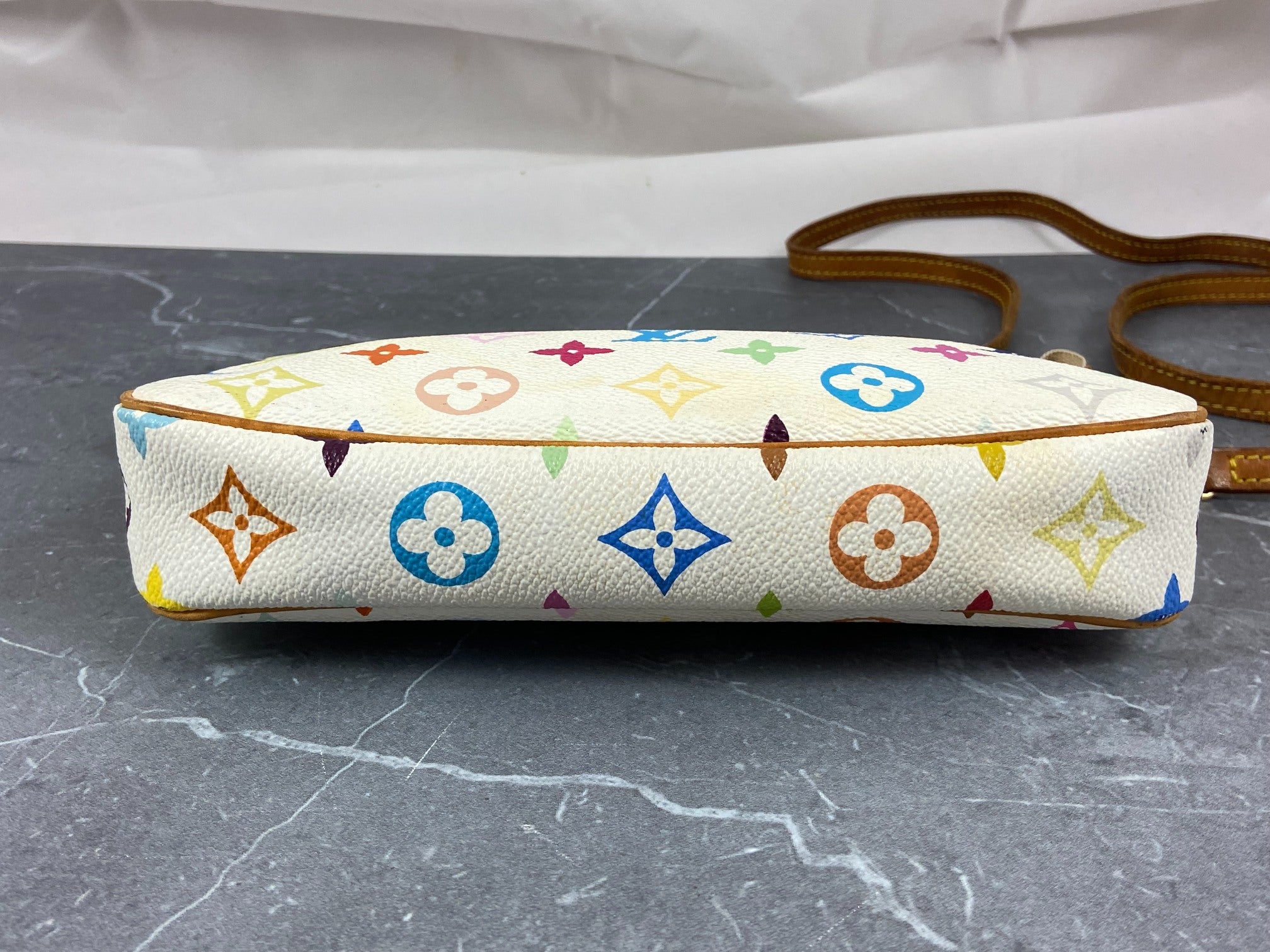 Louis Vuitton Takashi Murakami Multicolor Pochette Accessoires White