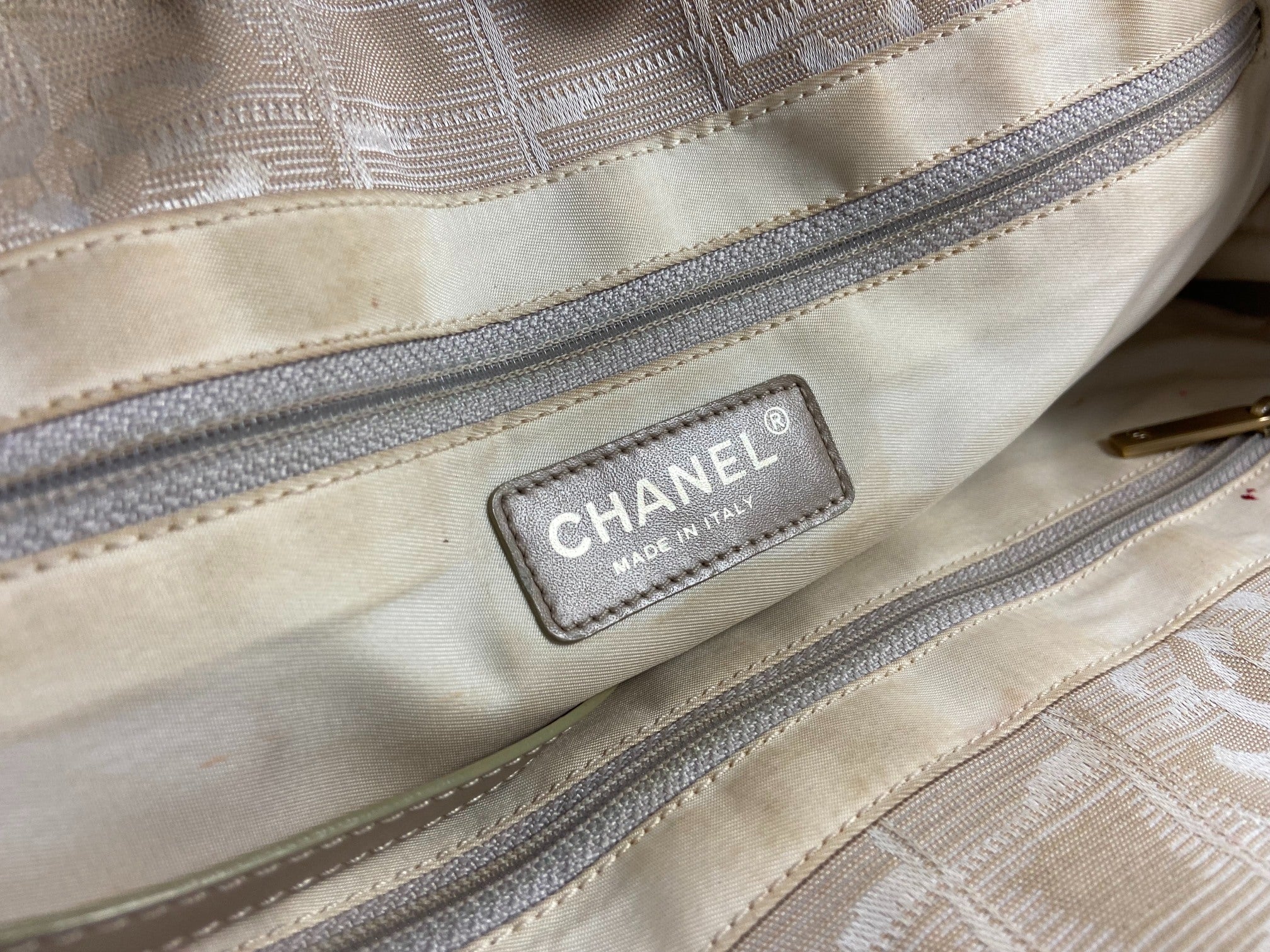 Chanel Travel Line Hand / Shoulder Bag Beige