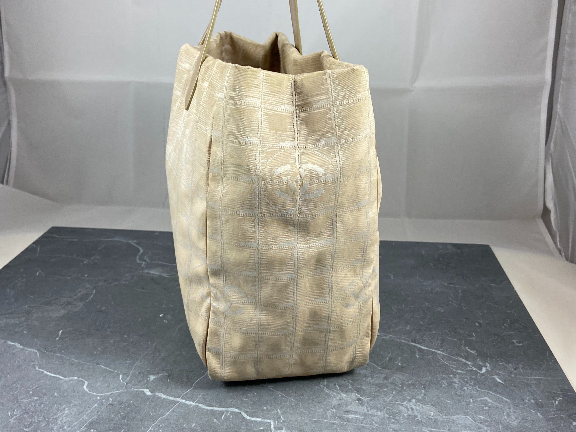 Chanel Travel Line Hand / Shoulder Bag Beige