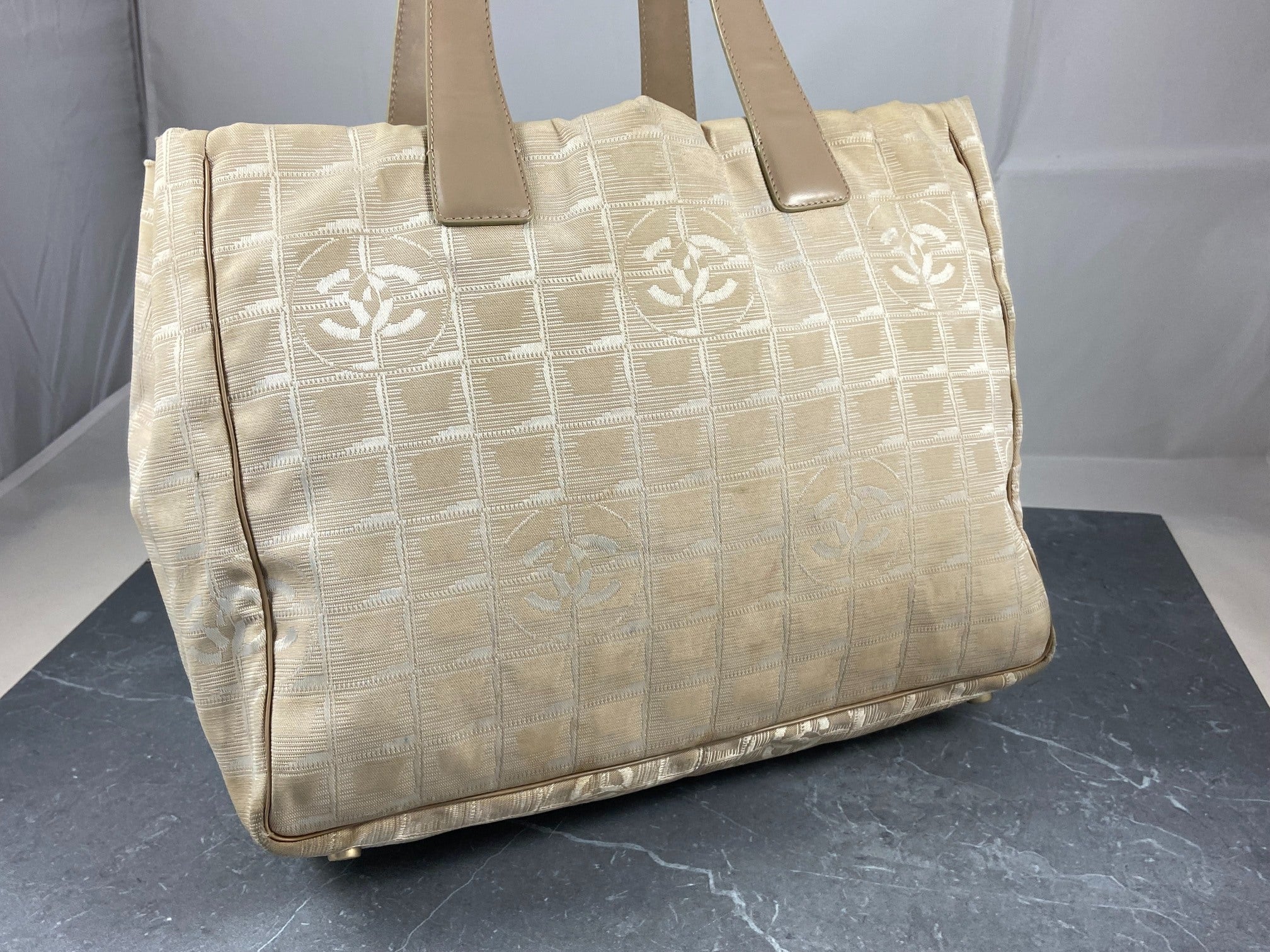 Chanel Travel Line Hand / Shoulder Bag Beige