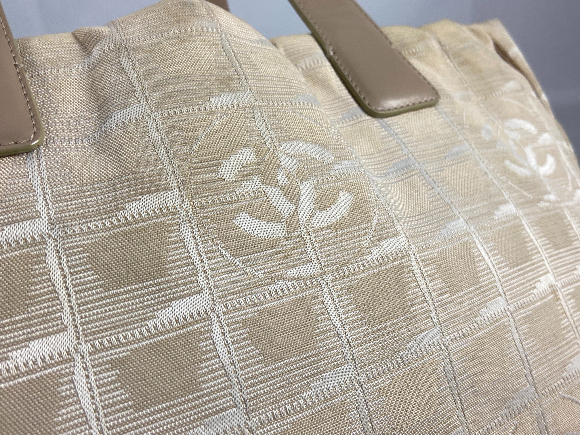 Chanel Travel Line Hand / Shoulder Bag Beige