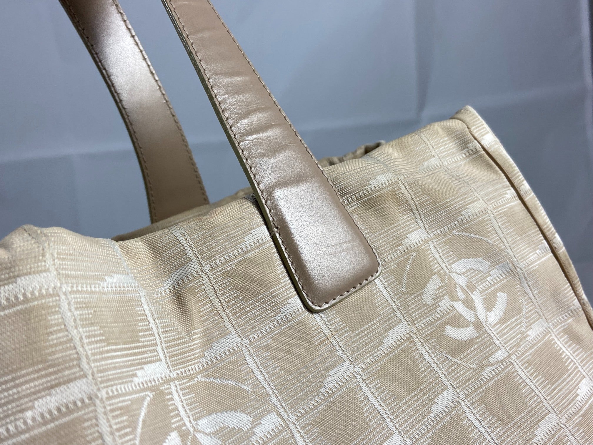 Chanel Travel Line Hand / Shoulder Bag Beige