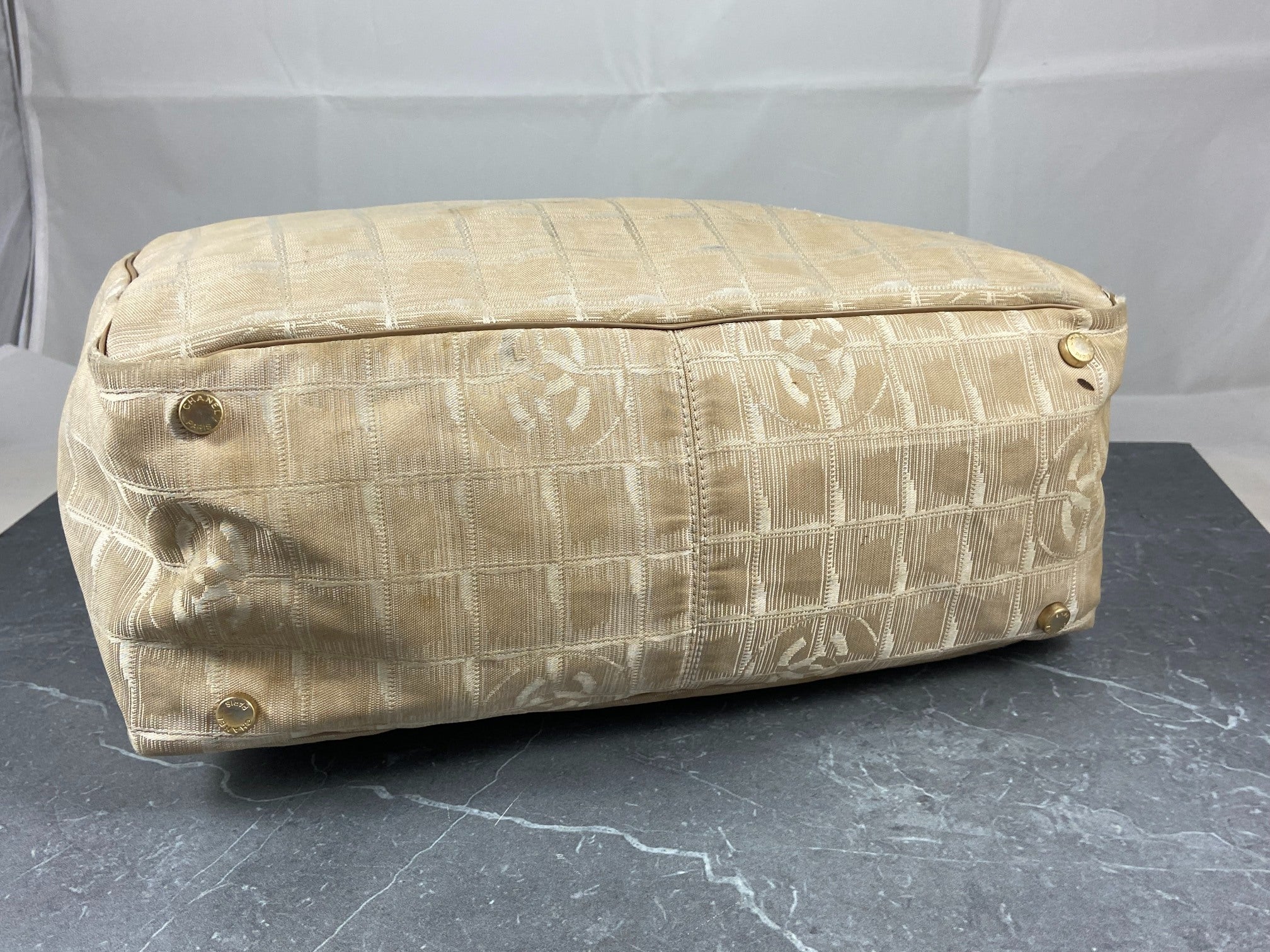 Chanel Travel Line Hand / Shoulder Bag Beige