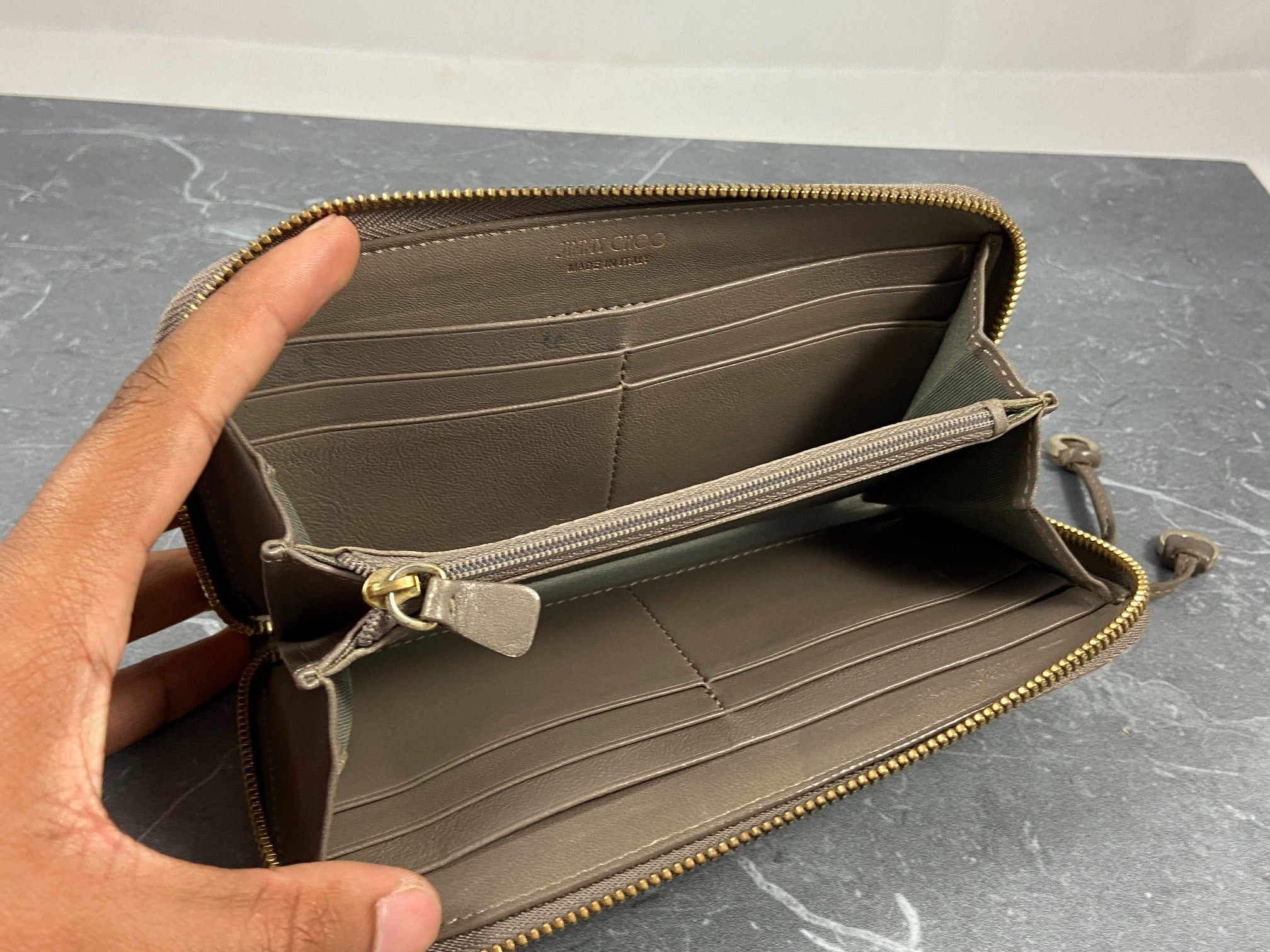 Jimmy Choo Long Zippy Wallet Black