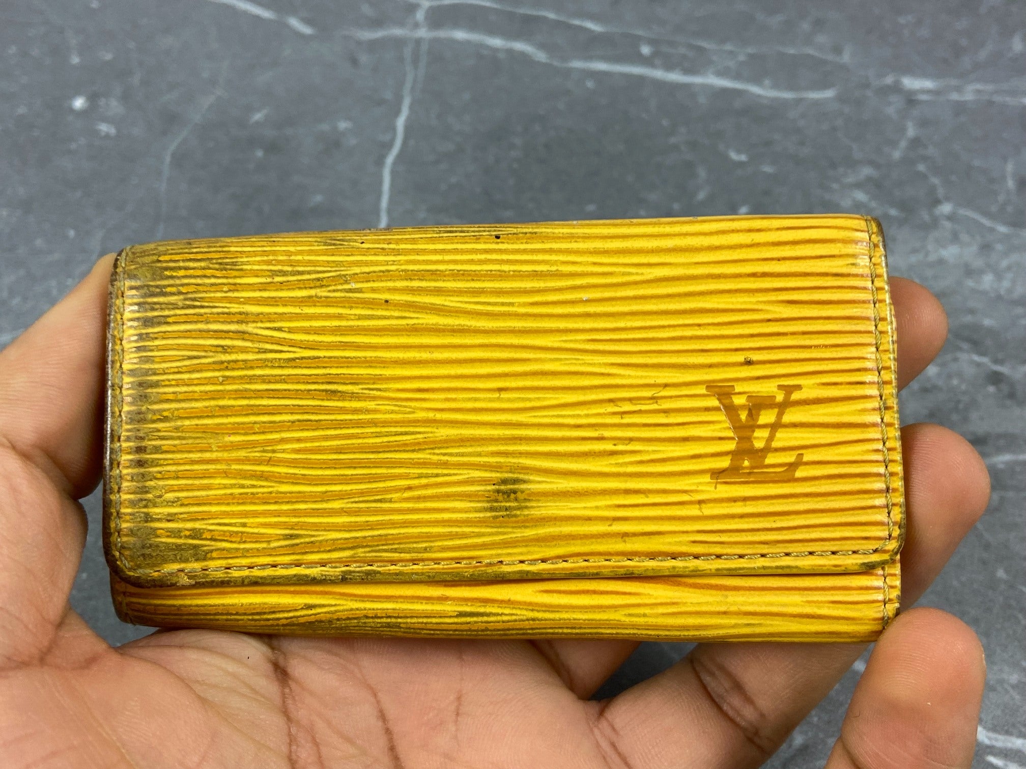 Louis Vuitton 4 Key Holder Yellow Epi Leather