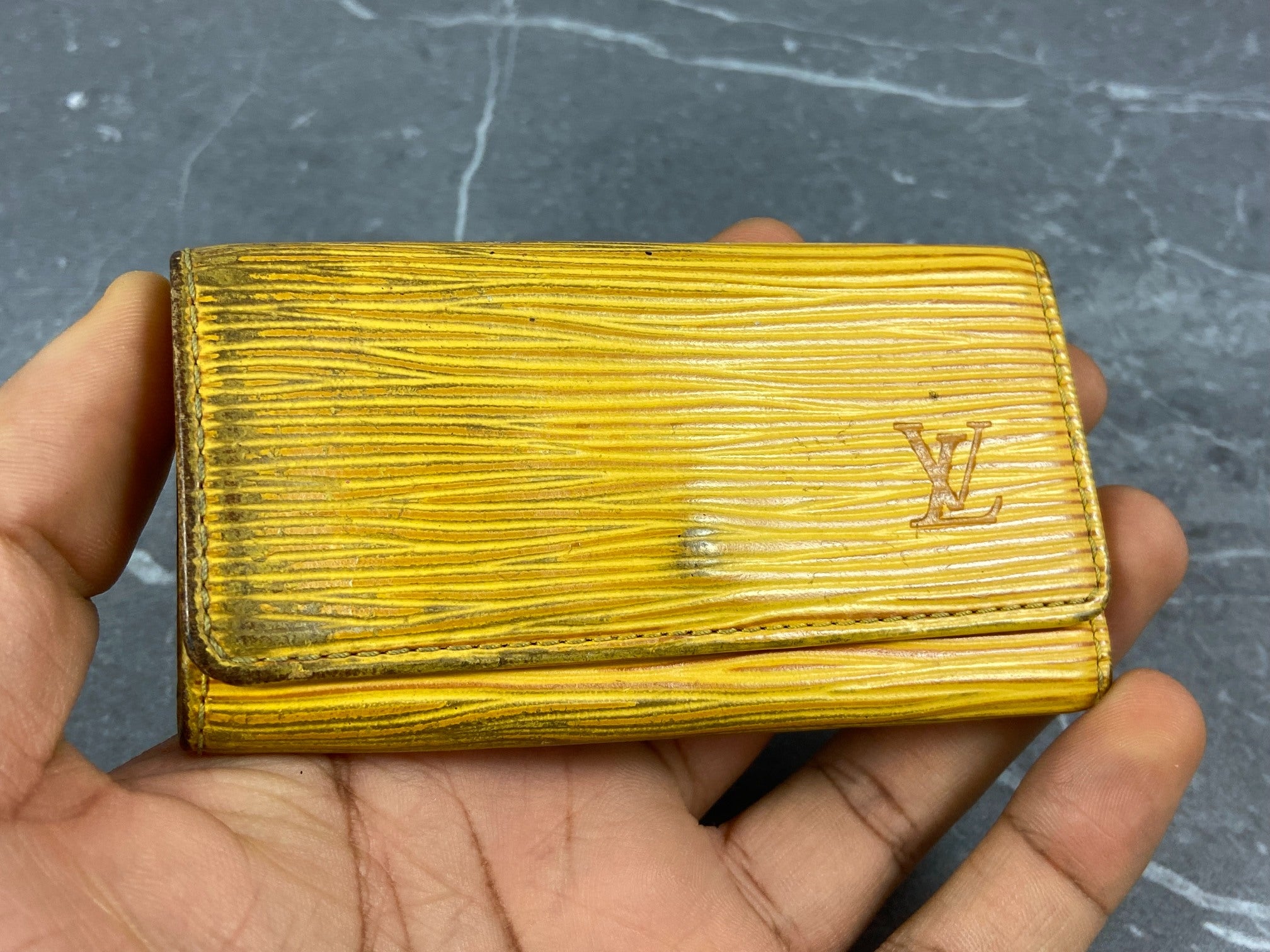 Louis Vuitton 4 Key Holder Yellow Epi Leather