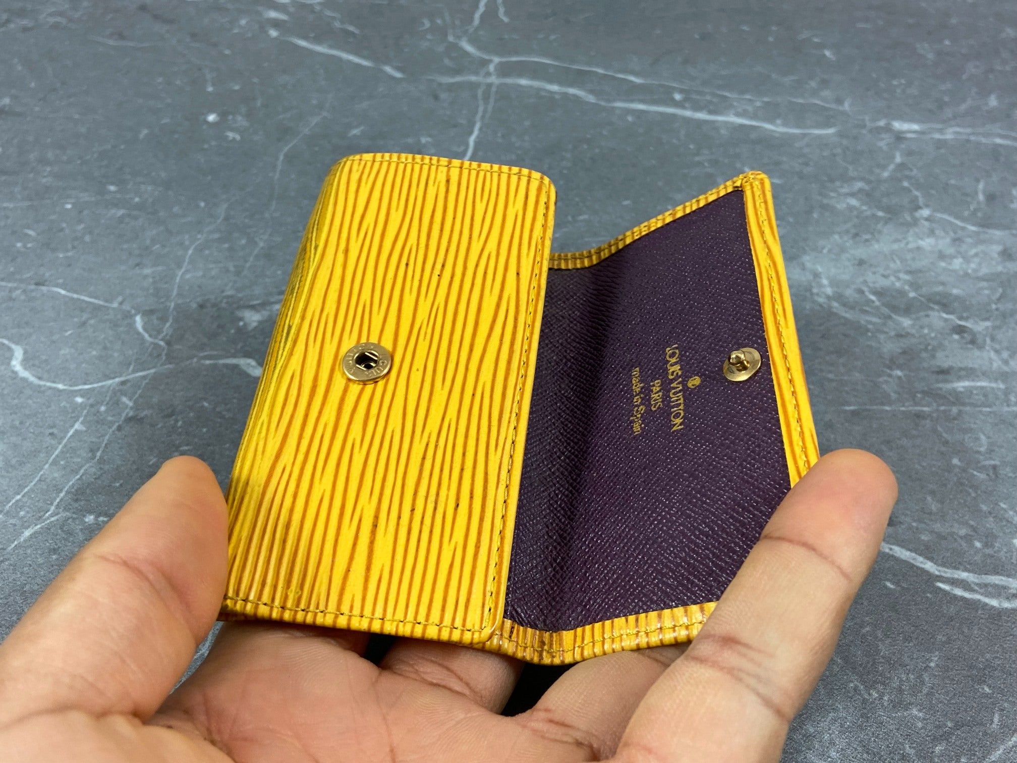 Louis Vuitton 4 Key Holder Yellow Epi Leather