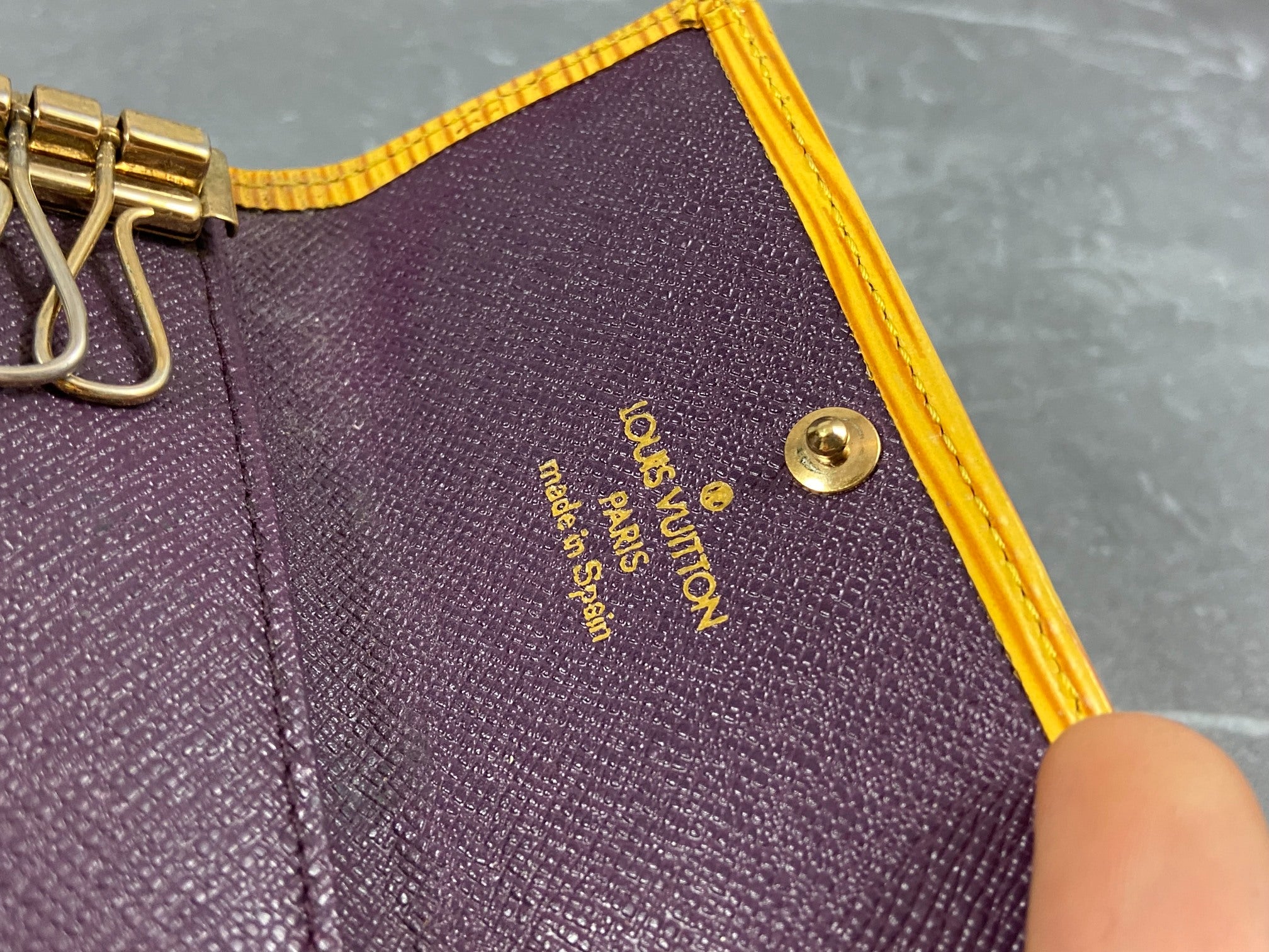 Louis Vuitton 4 Key Holder Yellow Epi Leather