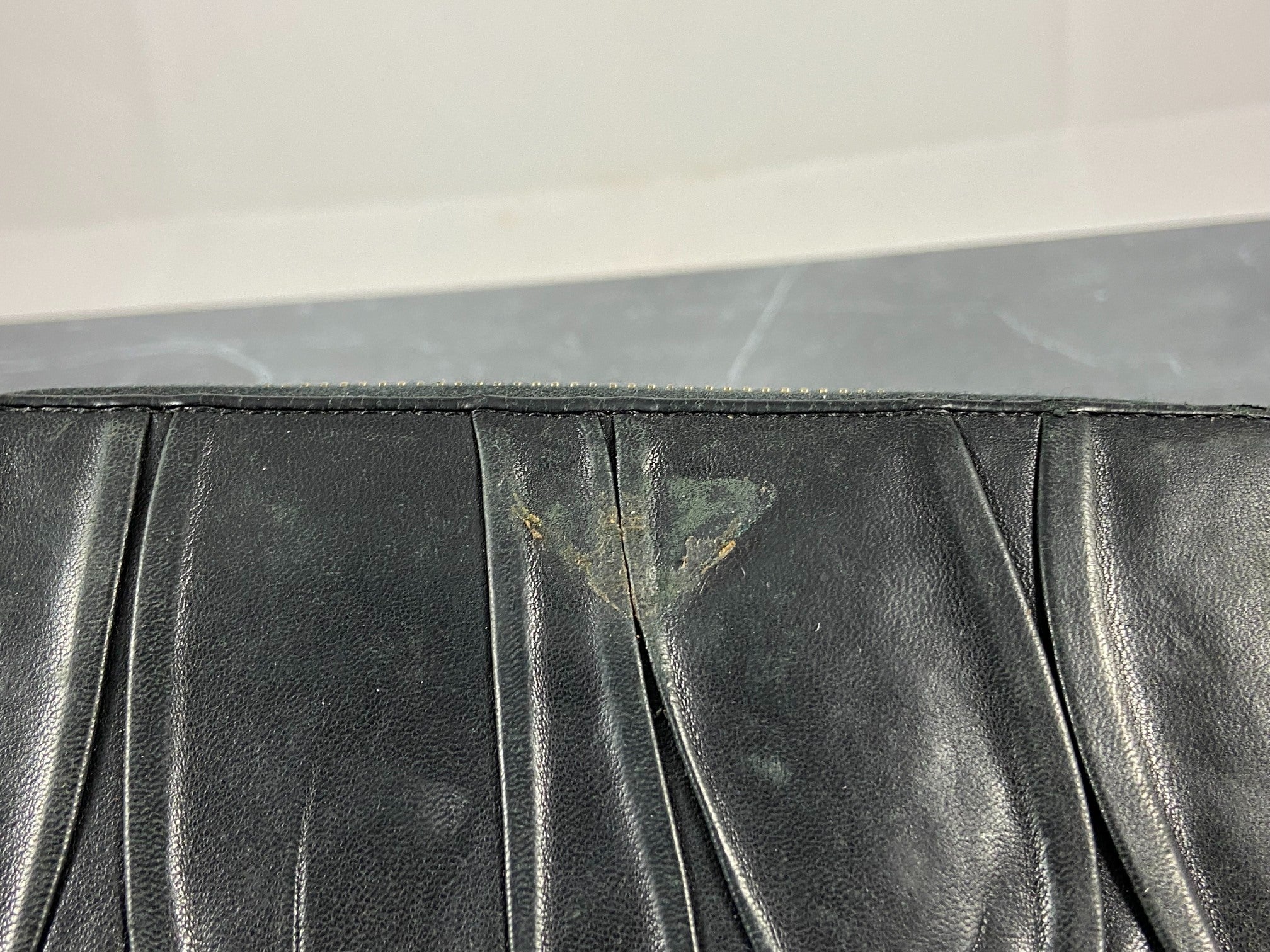 Prada Nappa Gauffre Long Zippy Wallet Black Leather