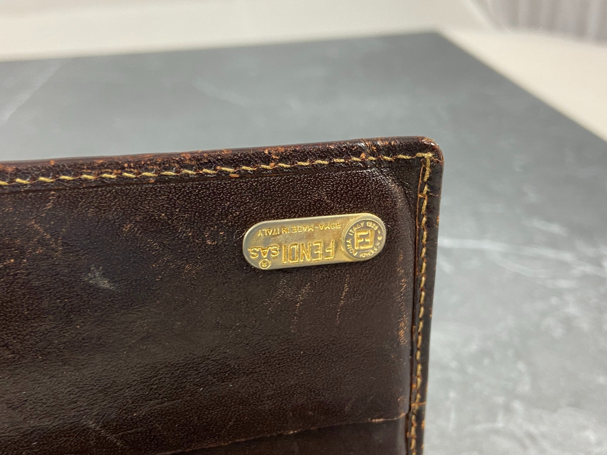 Fendi Zucca Bifold Long Wallet Brown