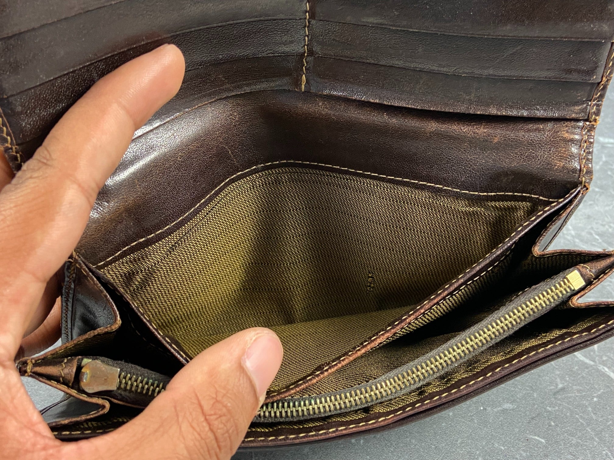 Fendi Zucca Bifold Long Wallet Brown