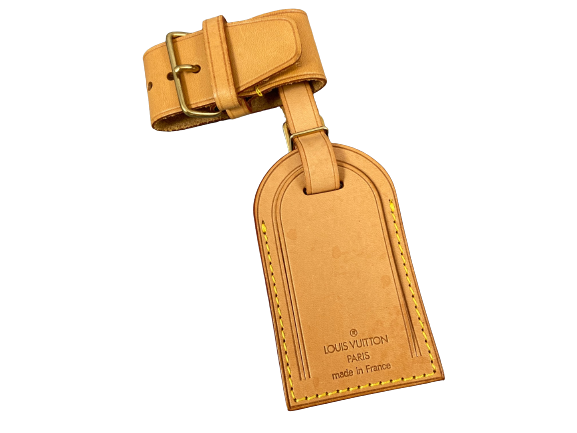 Louis Vuitton Luggage Tag & Handle Belt Beige Vachetta Leather