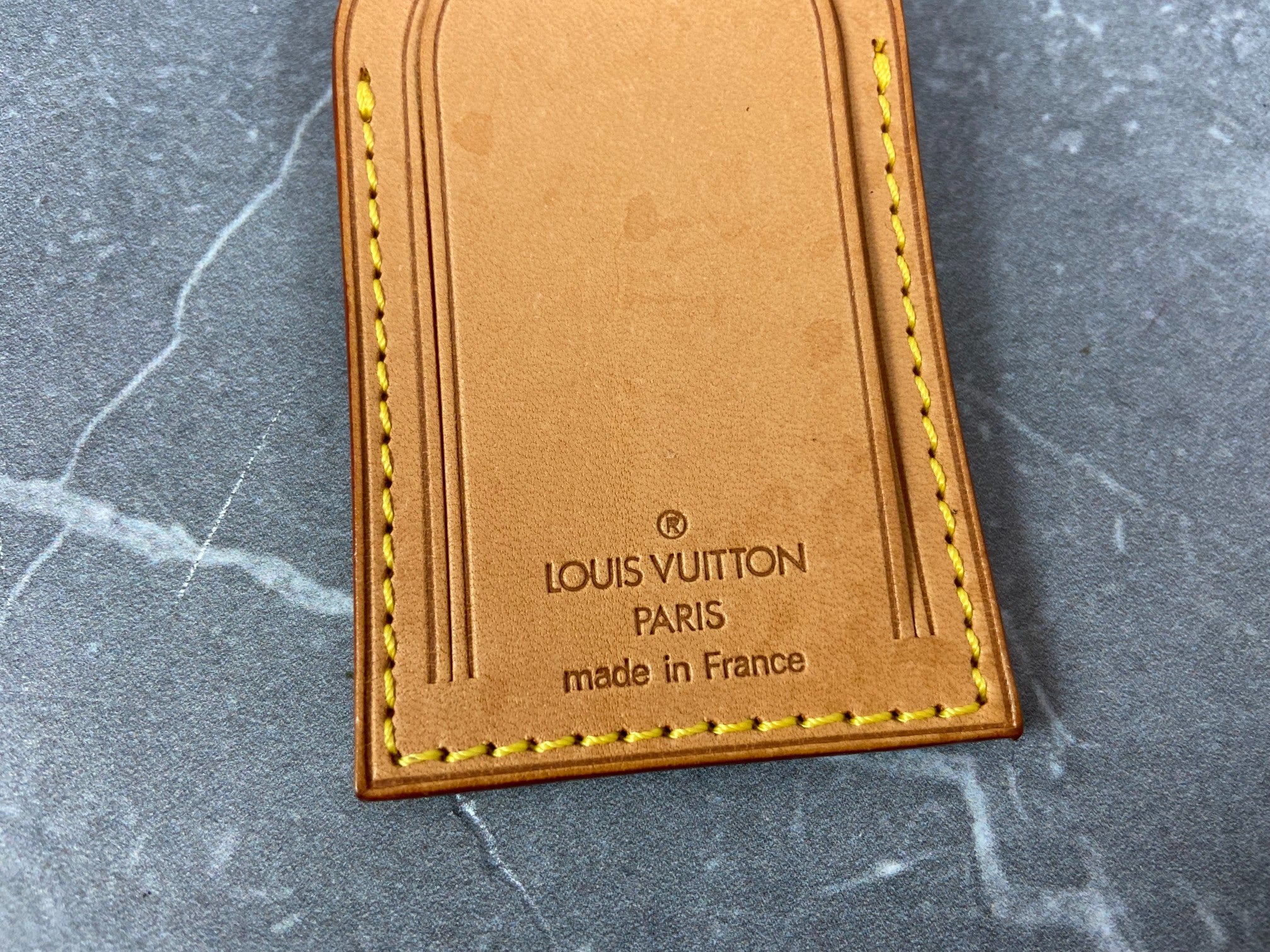 Louis Vuitton Luggage Tag & Handle Belt Beige Vachetta Leather