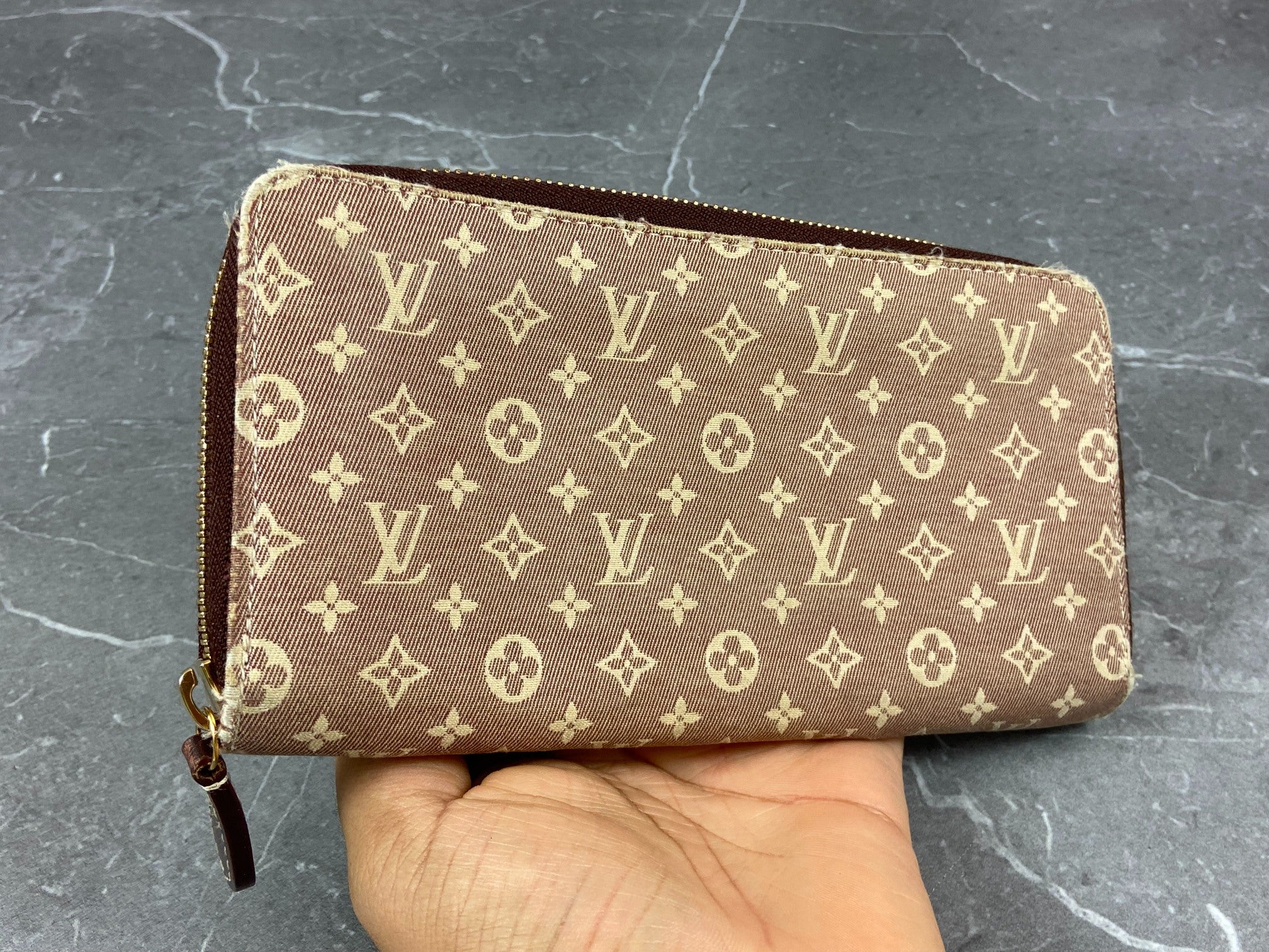 Louis Vuitton Zippy Wallet Beige Mini Lin Monogram