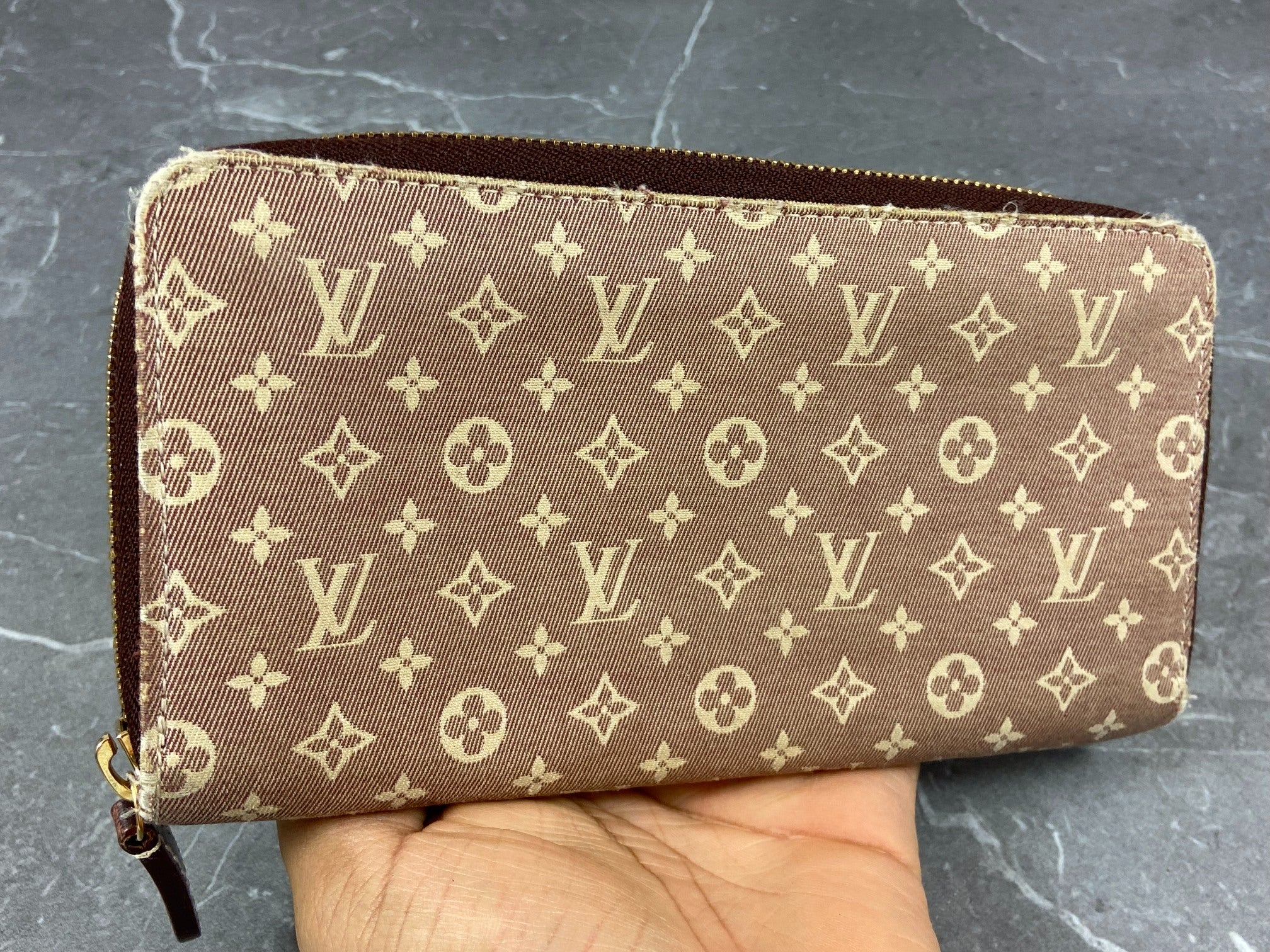 Louis Vuitton Zippy Wallet Beige Mini Lin Monogram
