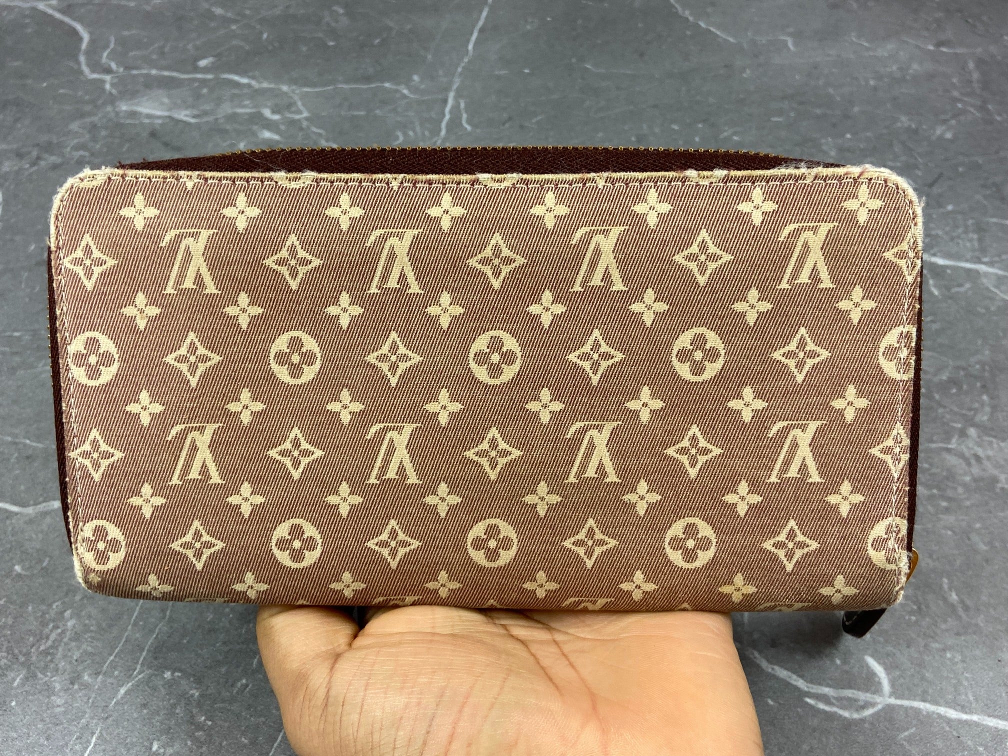 Louis Vuitton Zippy Wallet Beige Mini Lin Monogram