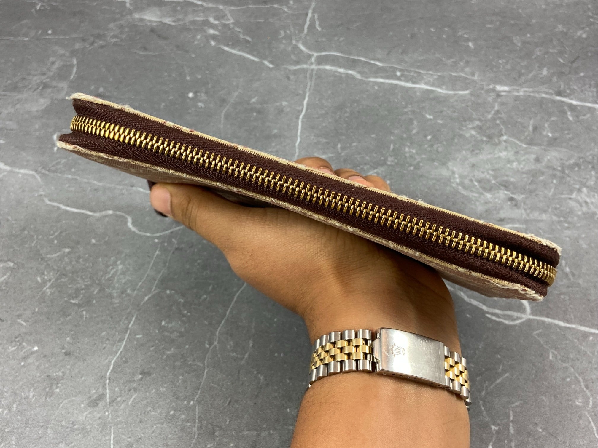 Louis Vuitton Zippy Wallet Beige Mini Lin Monogram