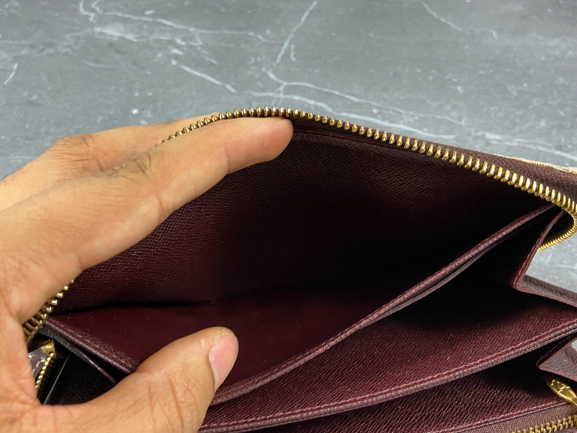 Louis Vuitton Zippy Wallet Beige Mini Lin Monogram