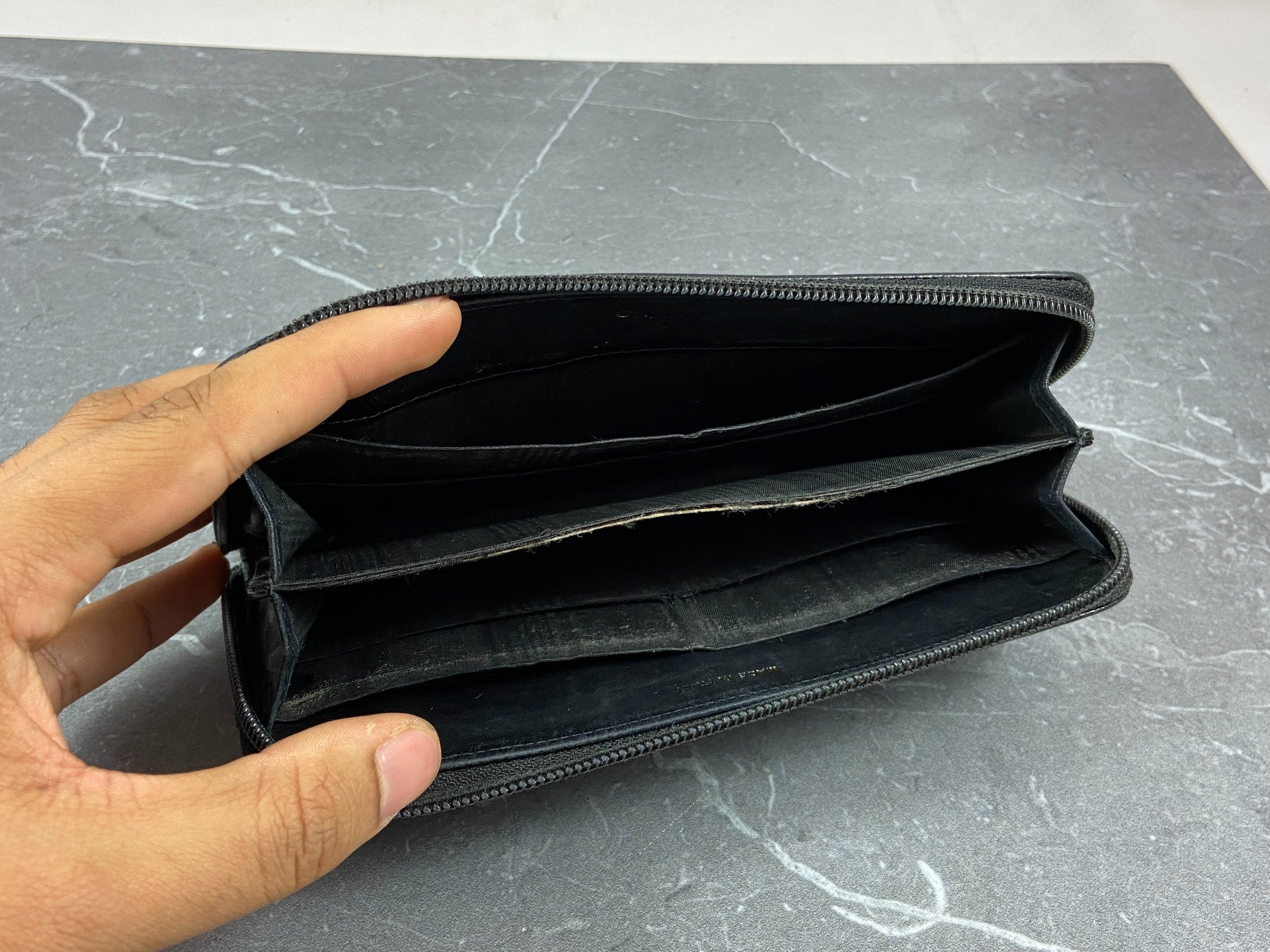 Chanel CC Long Zippy Wallet Black Caviar Leather full set