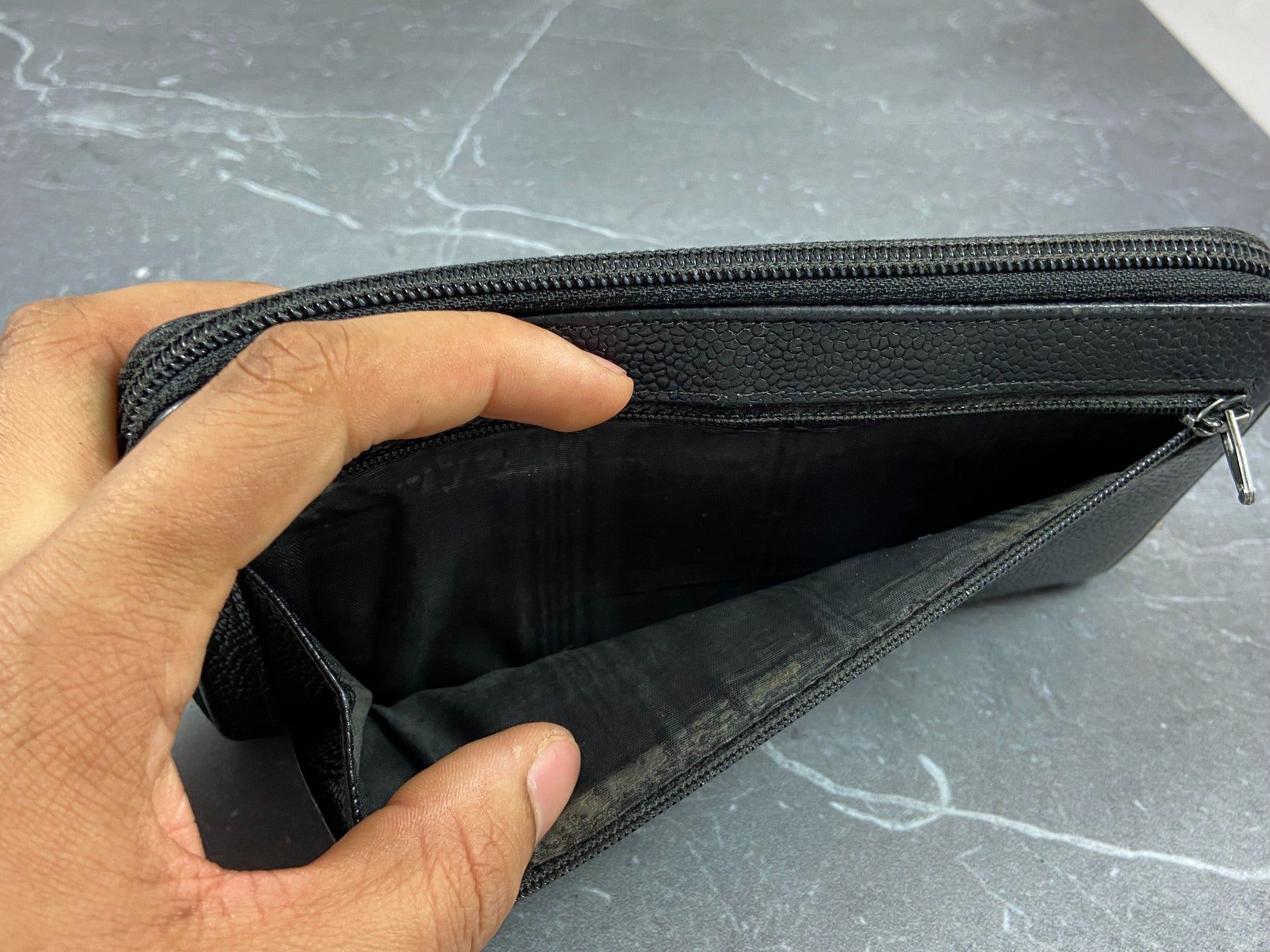 Chanel CC Long Zippy Wallet Black Caviar Leather full set