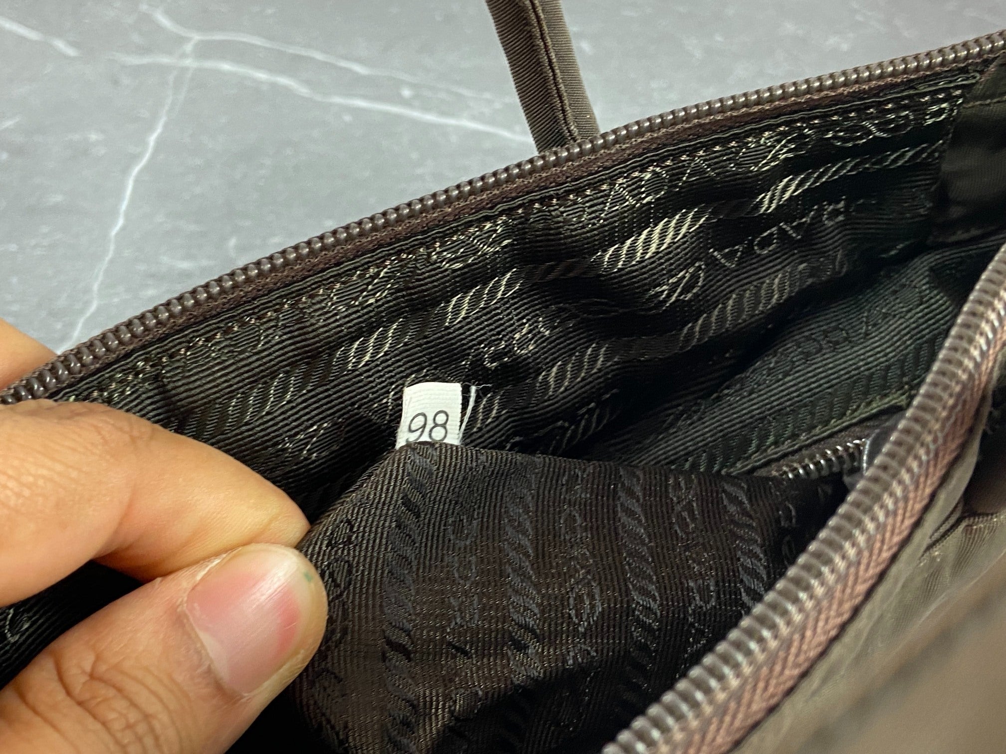 Prada B6245 Tessuto City Hand / Tote Bag Ebano