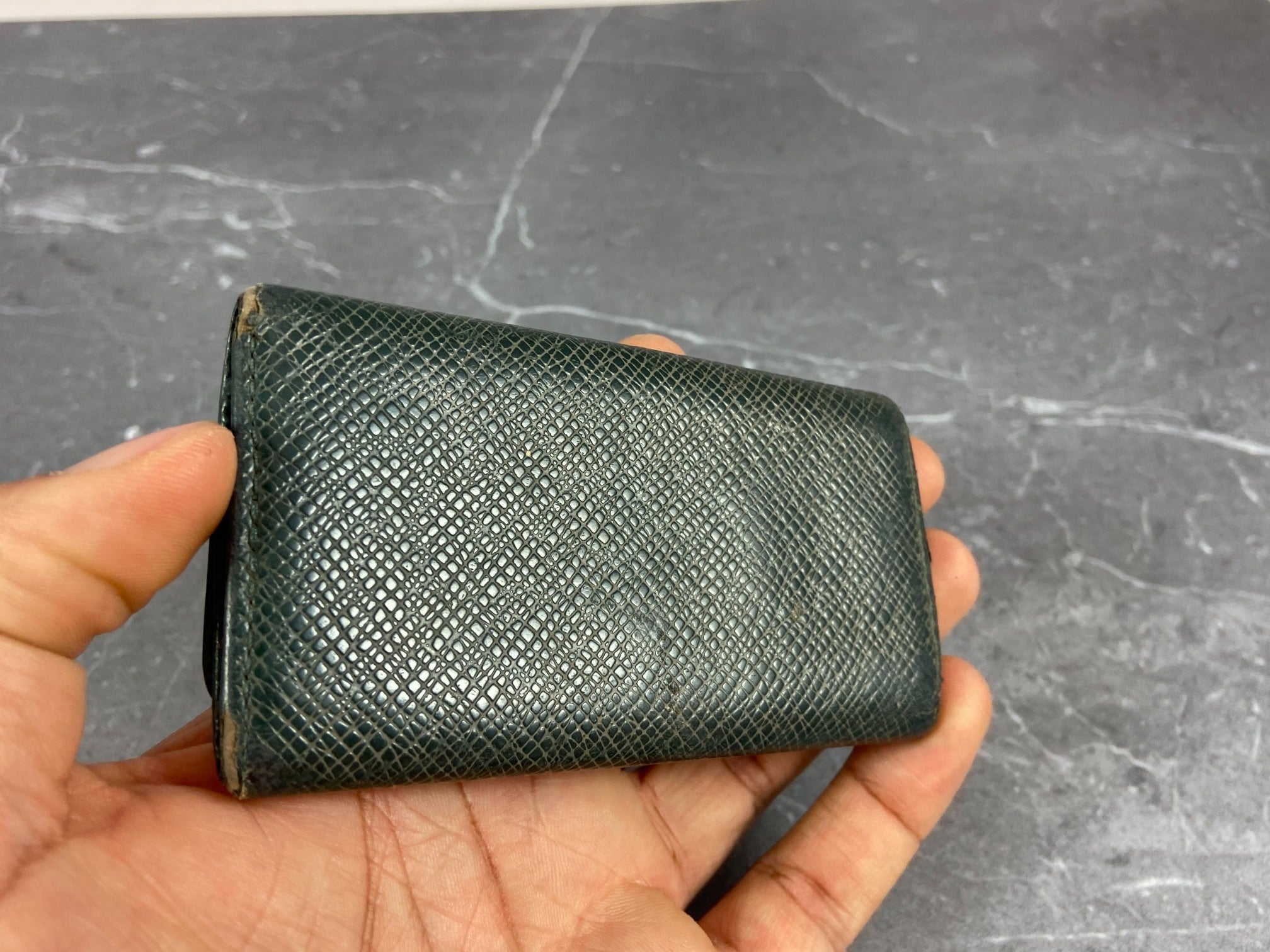 Louis Vuitton 4 Key Holder Green Taiga Leather