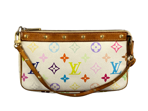 Louis Vuitton Takashi Murakami Multicolor Pochette Accessoires White