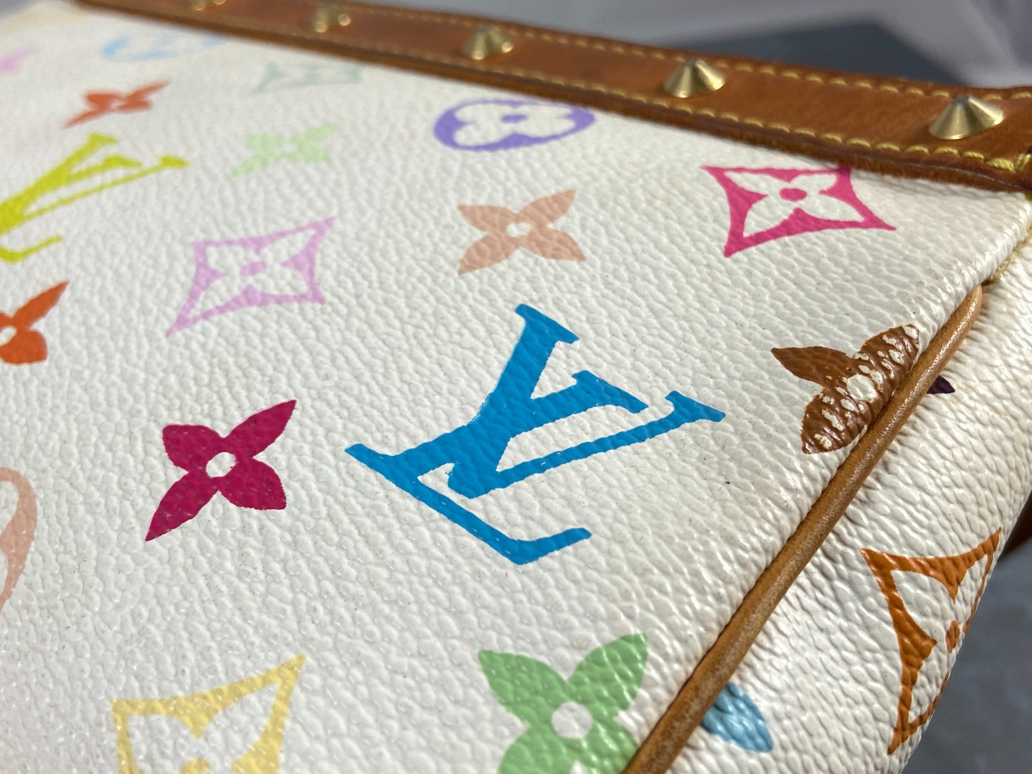 Louis Vuitton Takashi Murakami Multicolor Pochette Accessoires White
