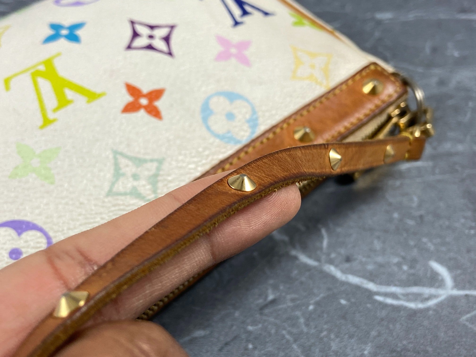 Louis Vuitton Takashi Murakami Multicolor Pochette Accessoires White