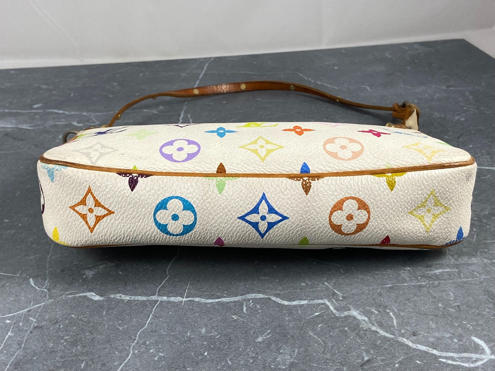 Louis Vuitton Takashi Murakami Multicolor Pochette Accessoires White